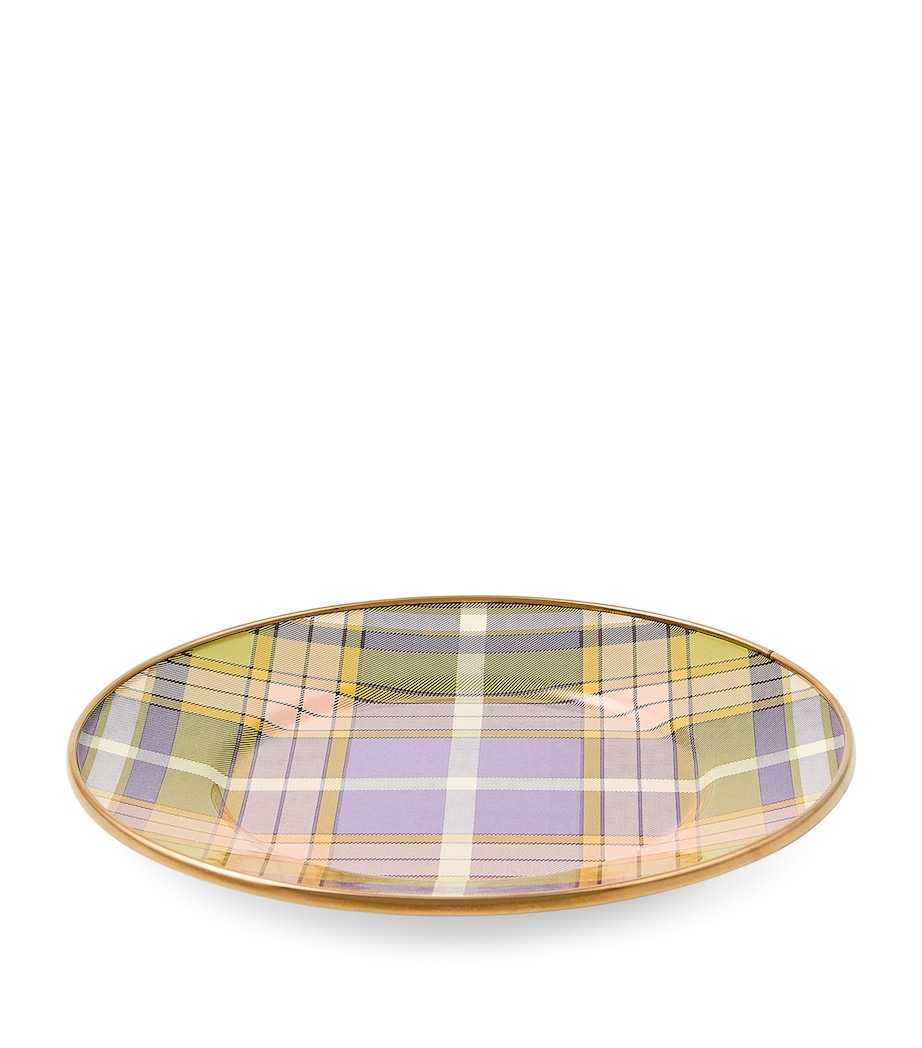 MacKenzie-Childs Steel Tartan Violet Dessert Plate (20cm) Violet Image 1