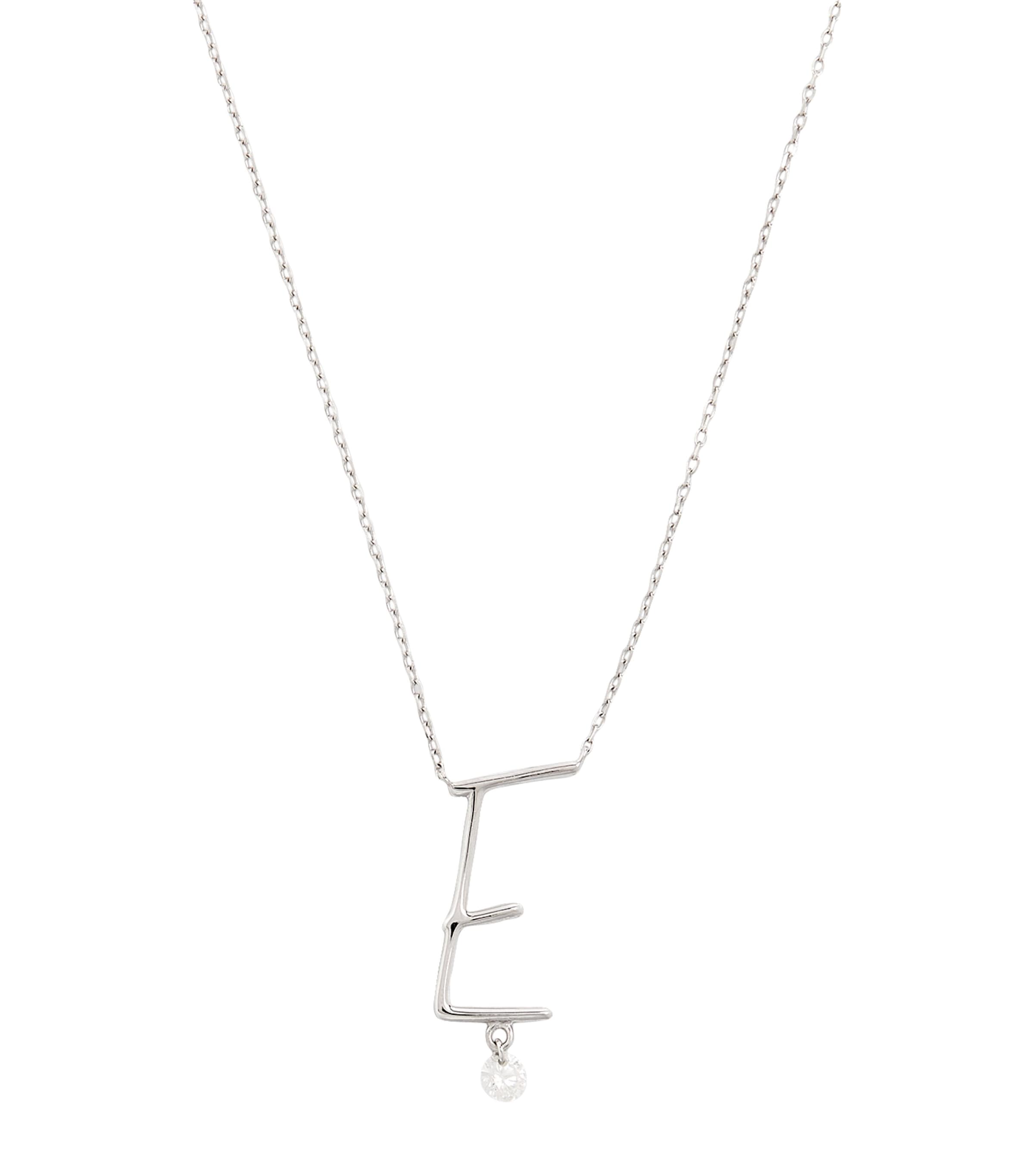 Persée White Gold And Diamond Alphabet Necklace In White