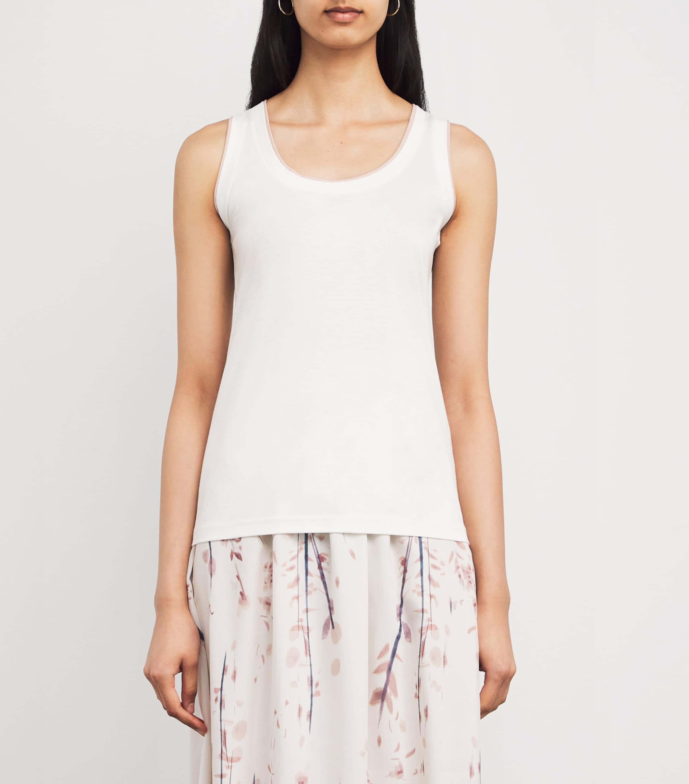 Cotton Tank Top BIANCO, ROSA Image 3