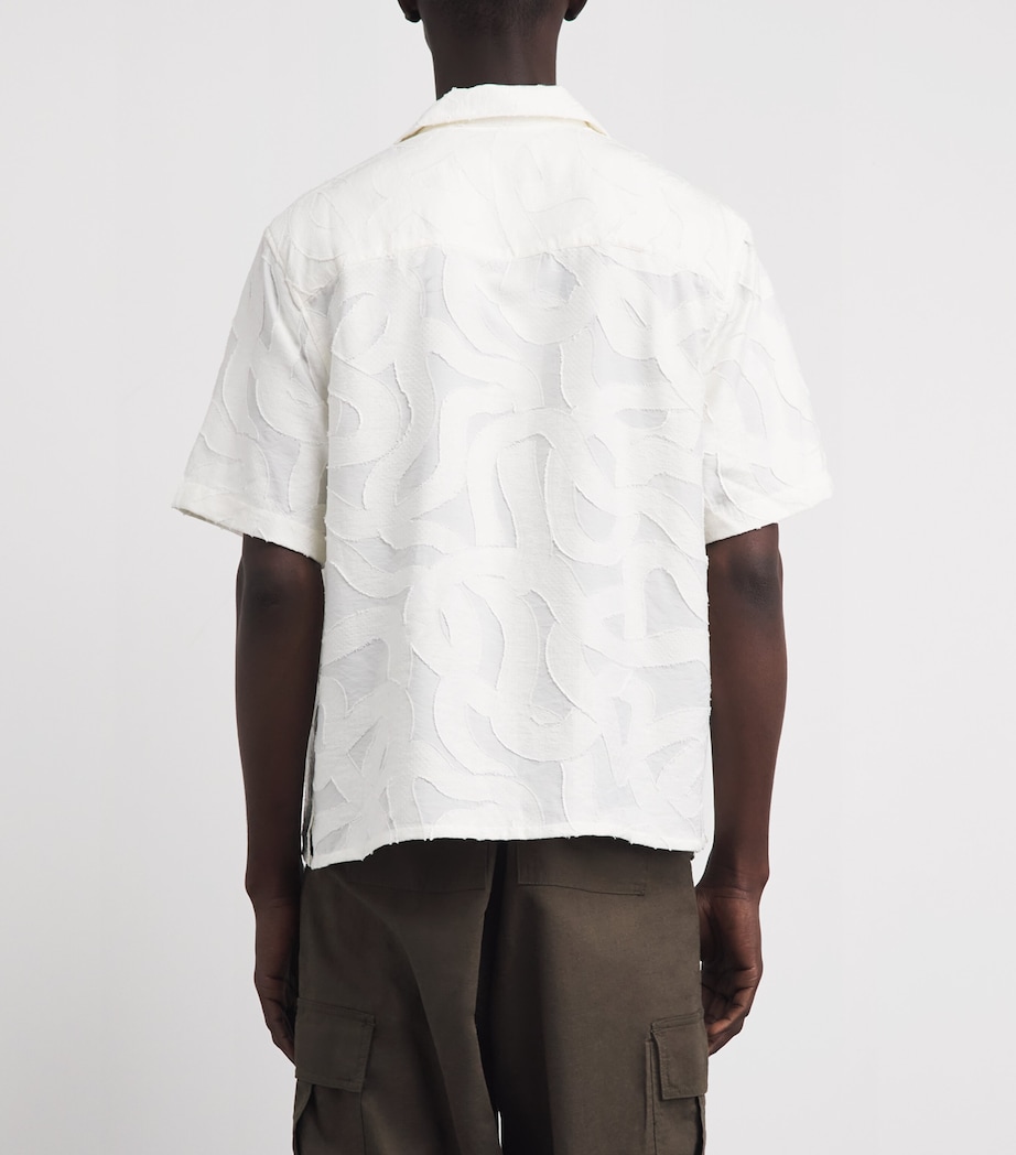 Wax London Mens Jacquard Curzon Shirt Ecru Image 5
