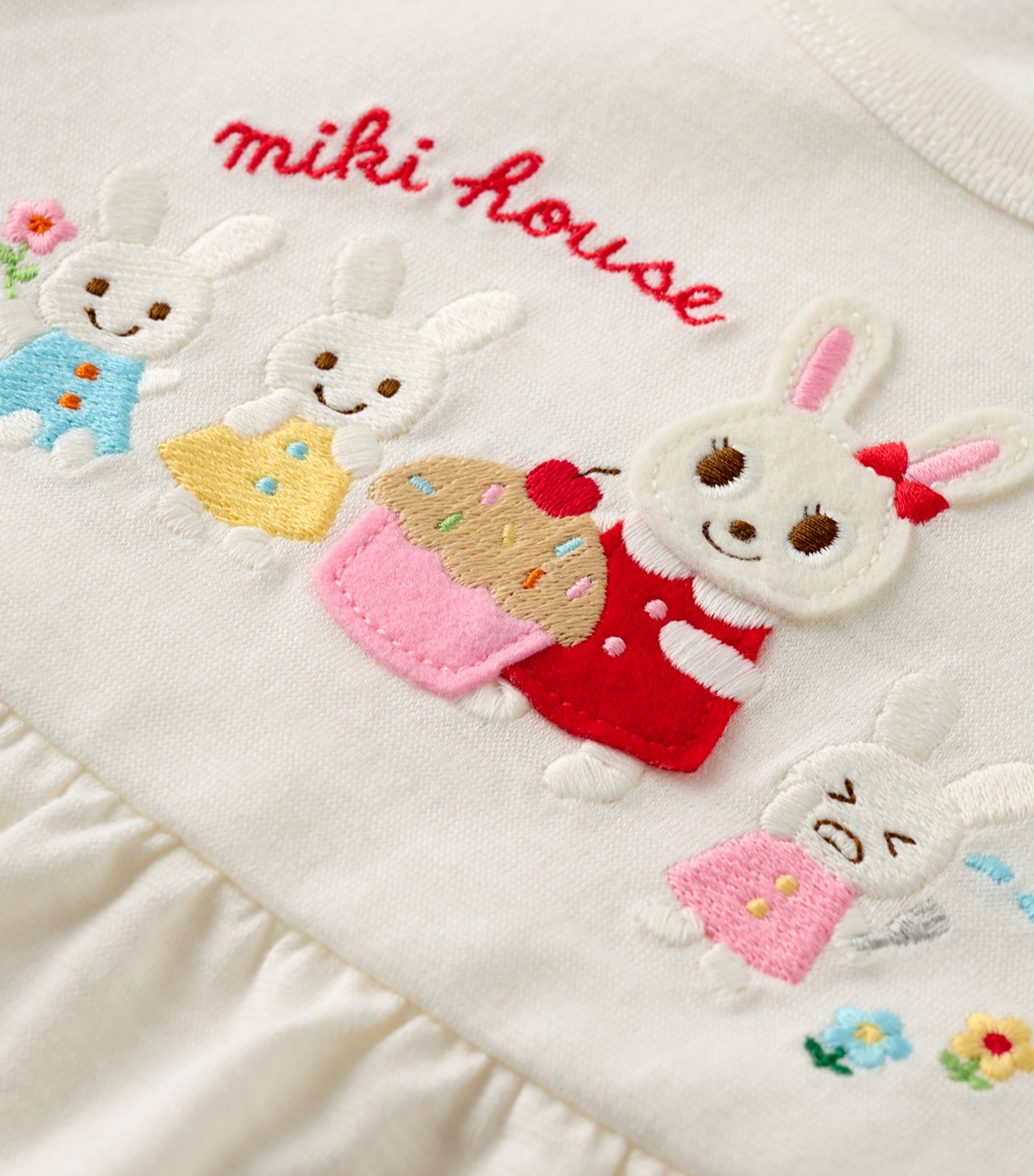 Miki House Cotton Embroidered T-Shirt (12 Months-5 Years) Image 3
