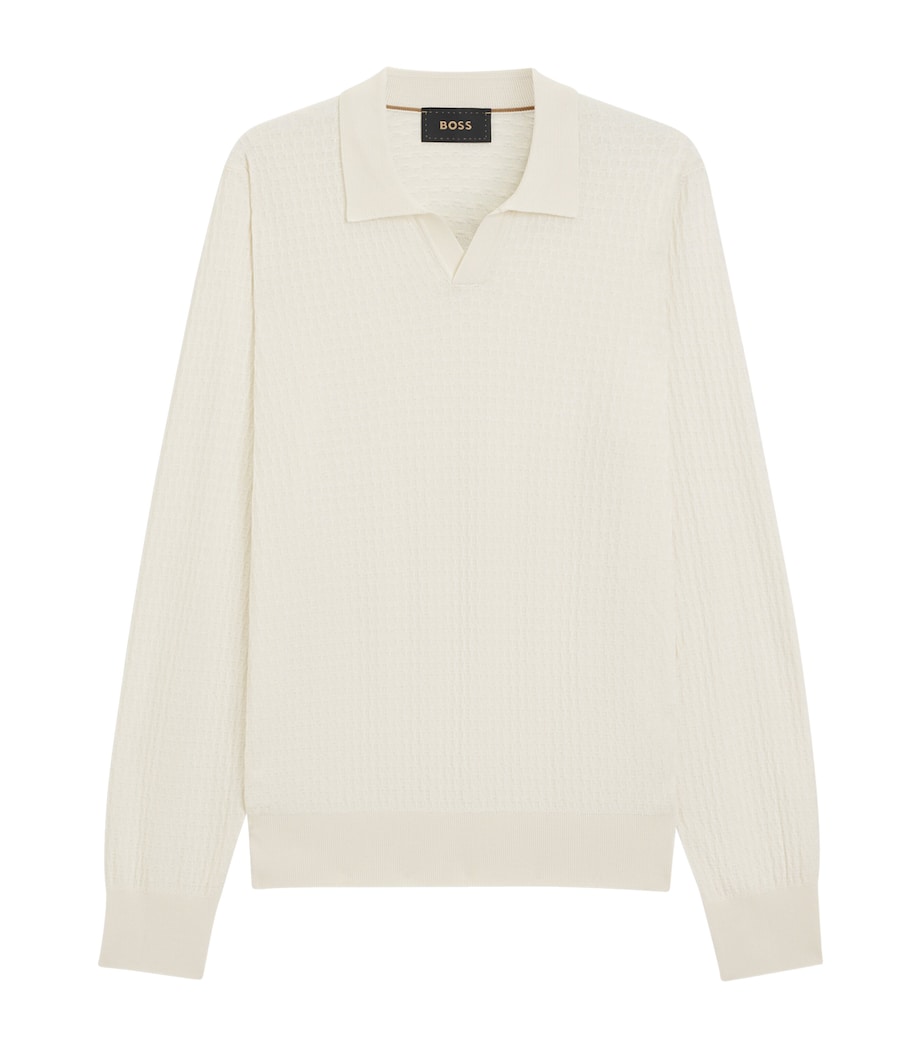 BOSS Mens Silk Polo Sweater Image 1