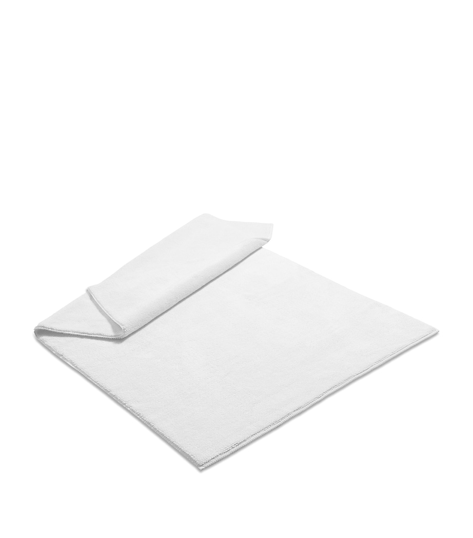 Organic Cotton Pera Woven Bath Mat (100cm x 150cm) WHITE Image 1