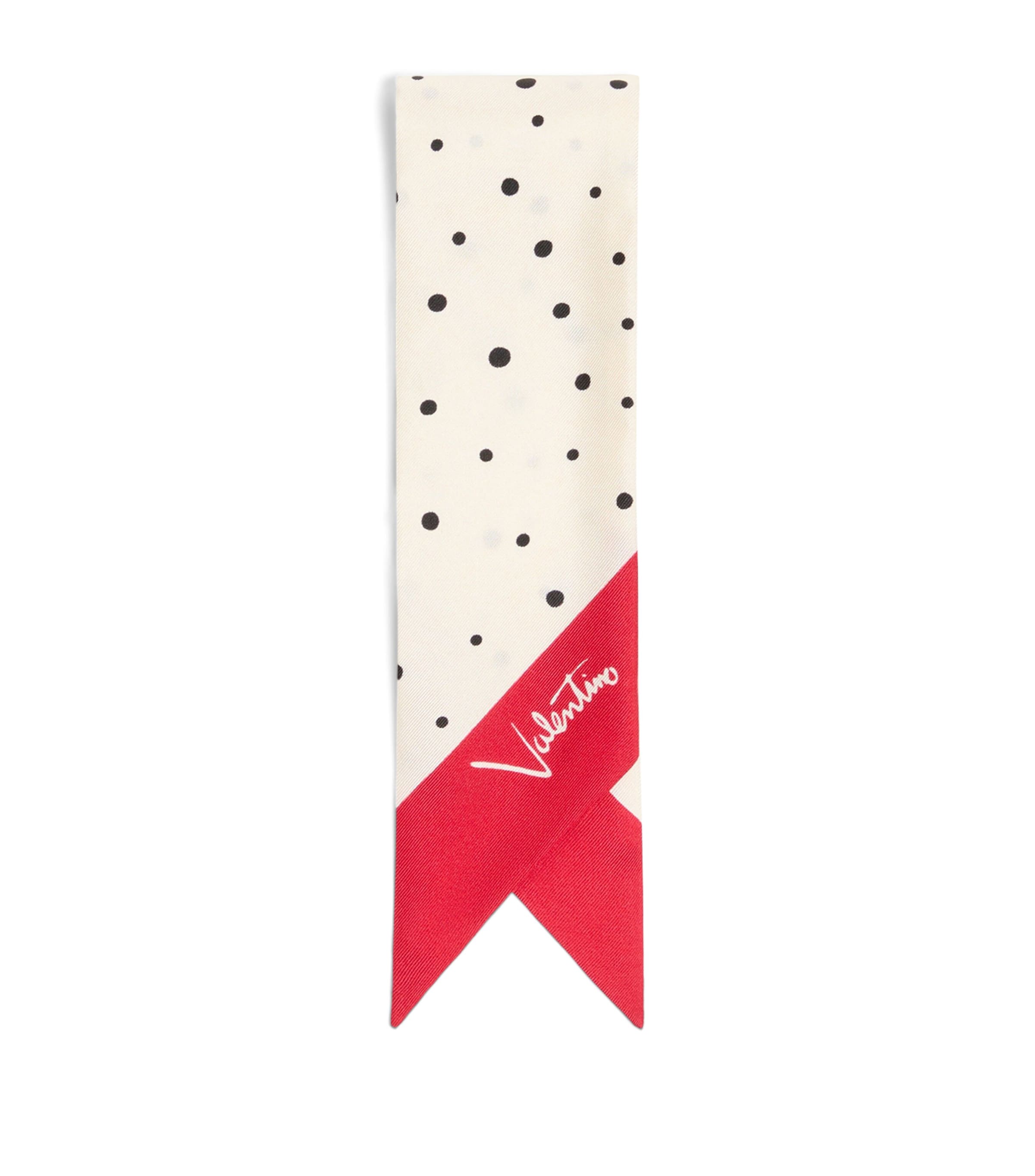 Valentino Garavani Silk Polka-Dot Skinny Scarf Image 1