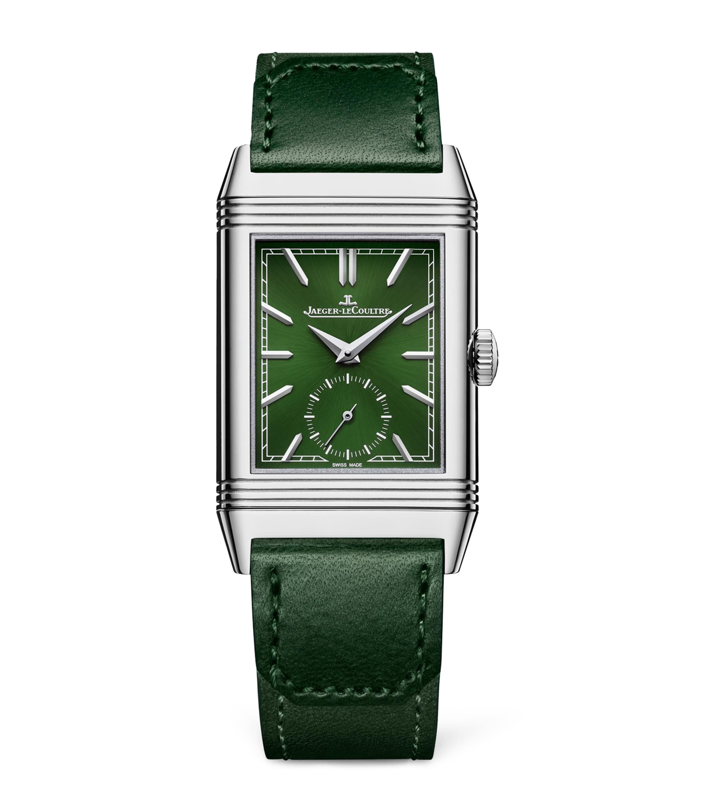 Jaeger-lecoultre Stainless Steel Reverso Tribute Small Seconds Watch In Green