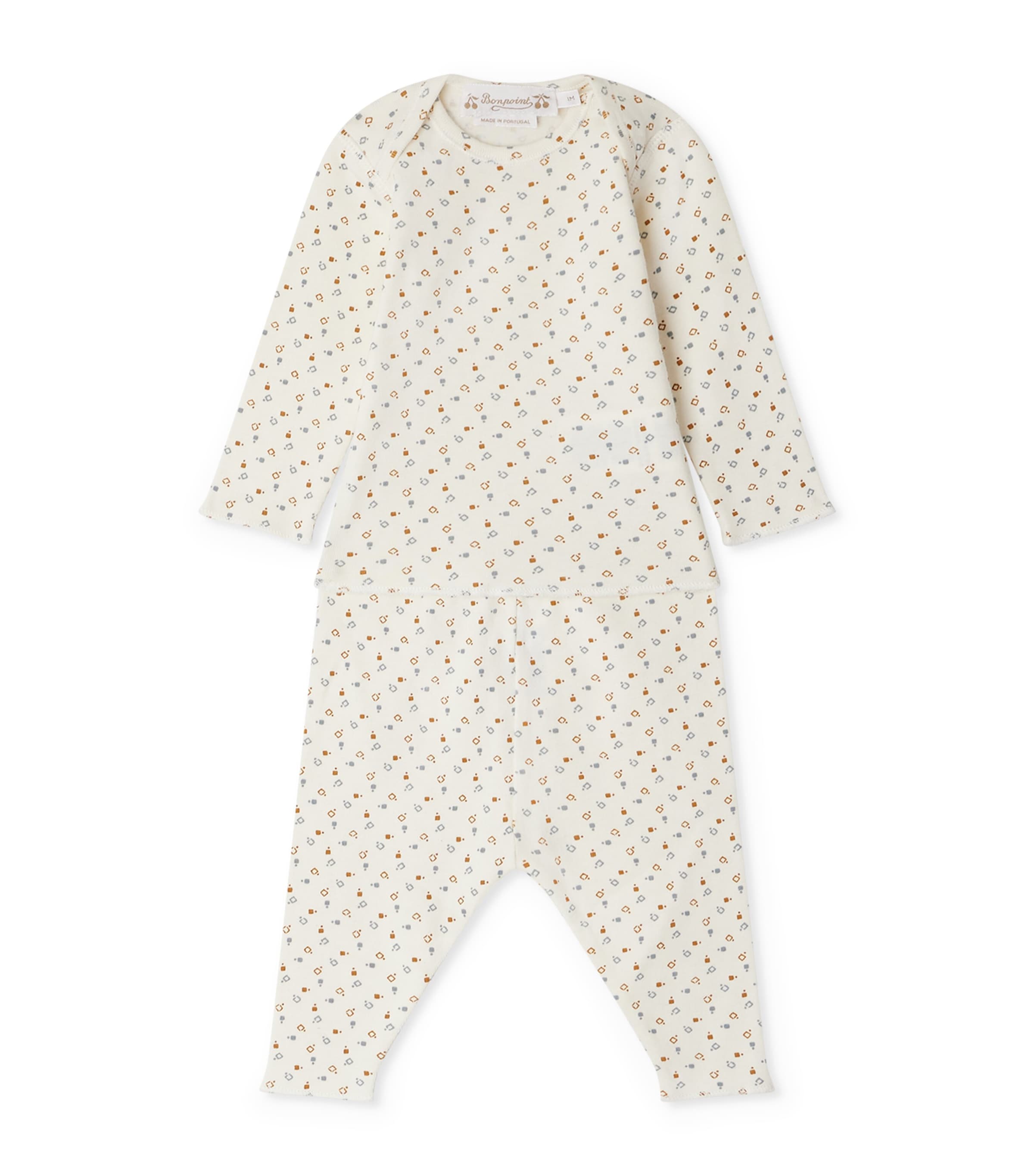 Bonpoint Kids' Printed Pyjama Set In Brown