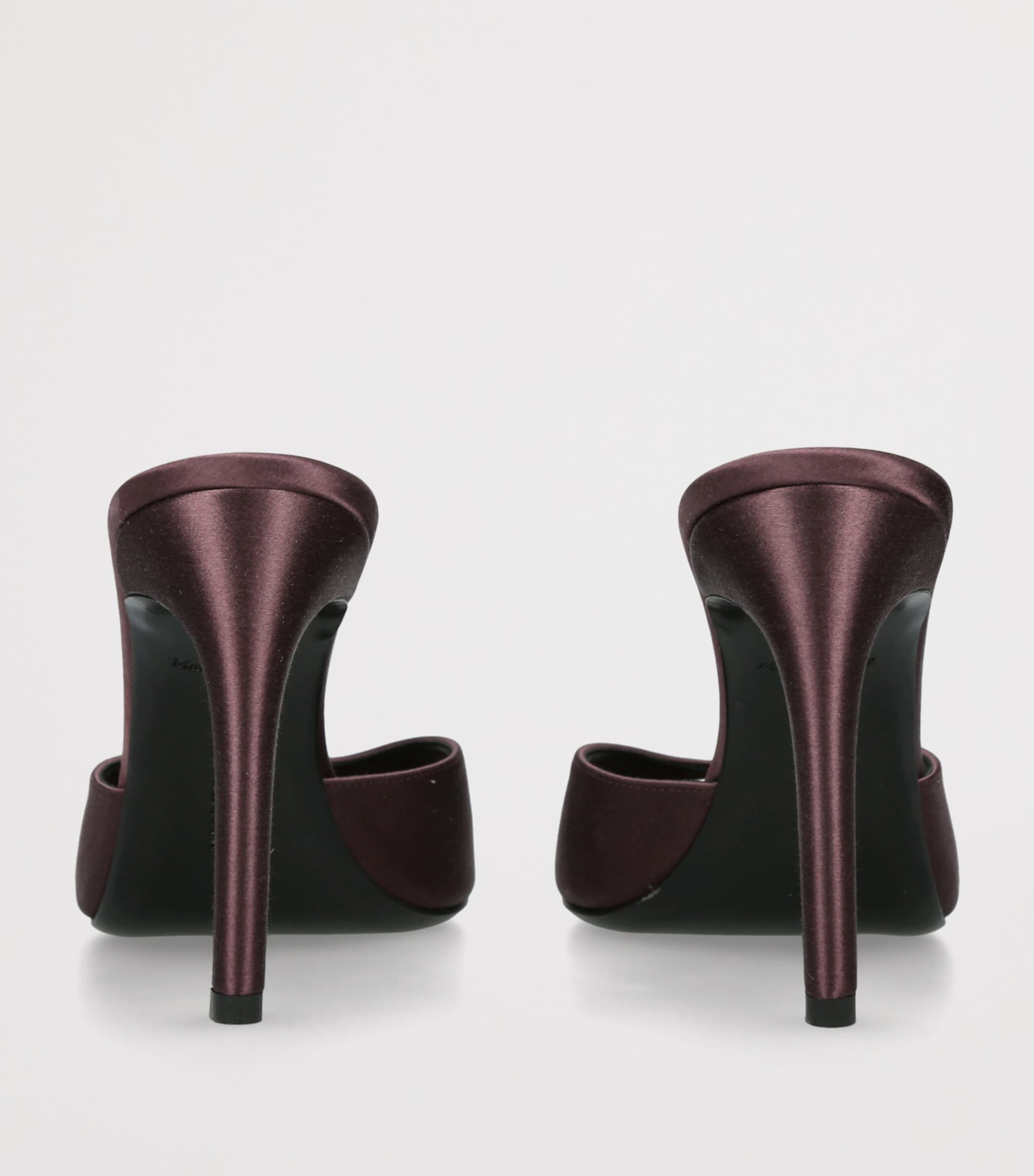 Victoria Beckham Satin Harlow  Heeled Mules 100 Wine Image 4