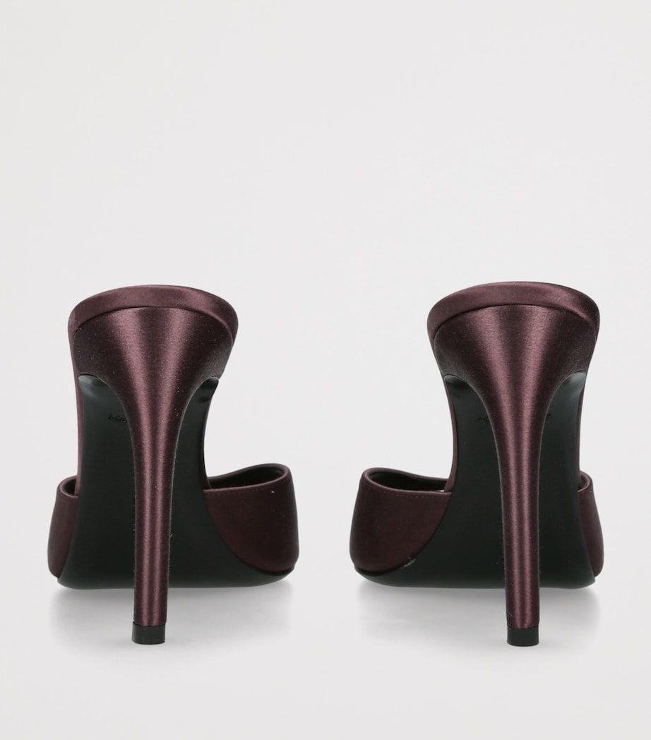 Victoria Beckham Satin Harlow Heeled Mules 100 Wine Image 4
