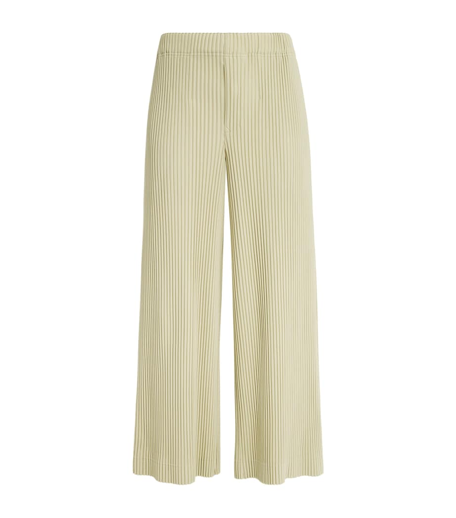 Pleated Wide-Leg Trousers 42-DRY GRASS GREEN Image 1