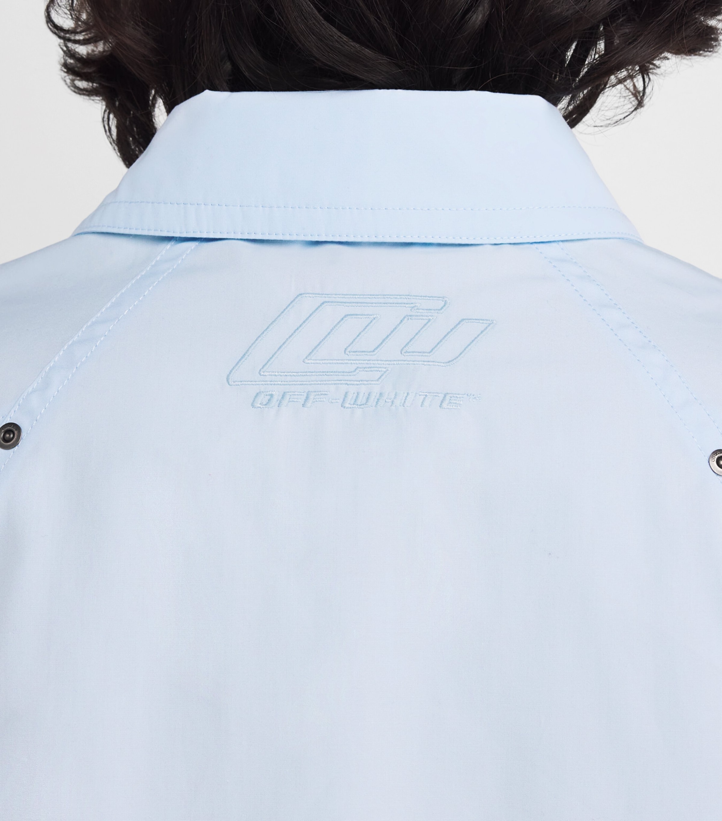 Cotton Poplin Embroidered Shirt BLUE Image 6
