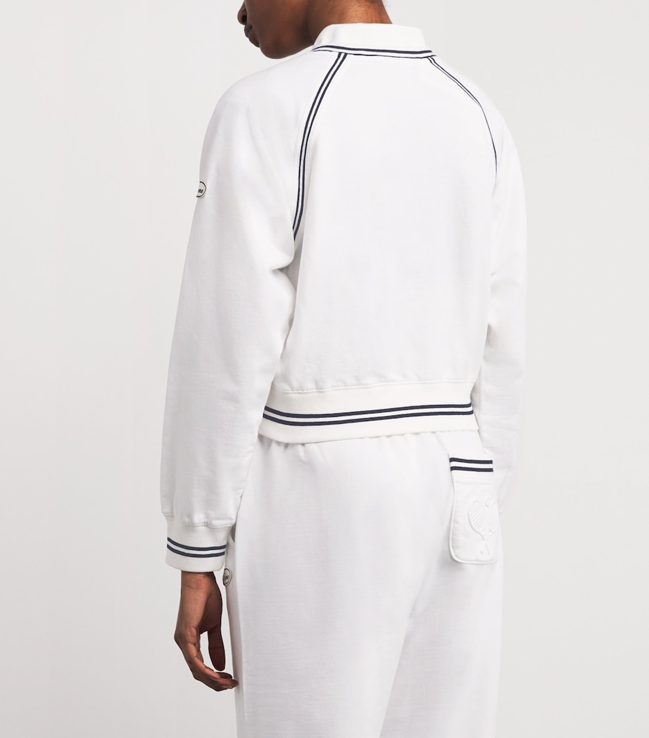Stretch-Cotton Tennis Sweatshirt WHITE Image 4