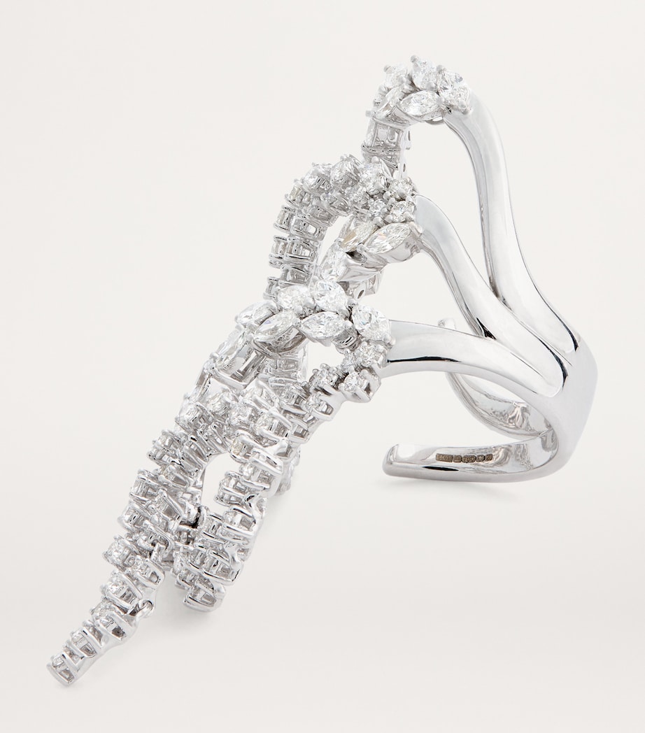 White Gold and Diamond Y-Not Ring (Size 54) WHITE GOLD Image 4