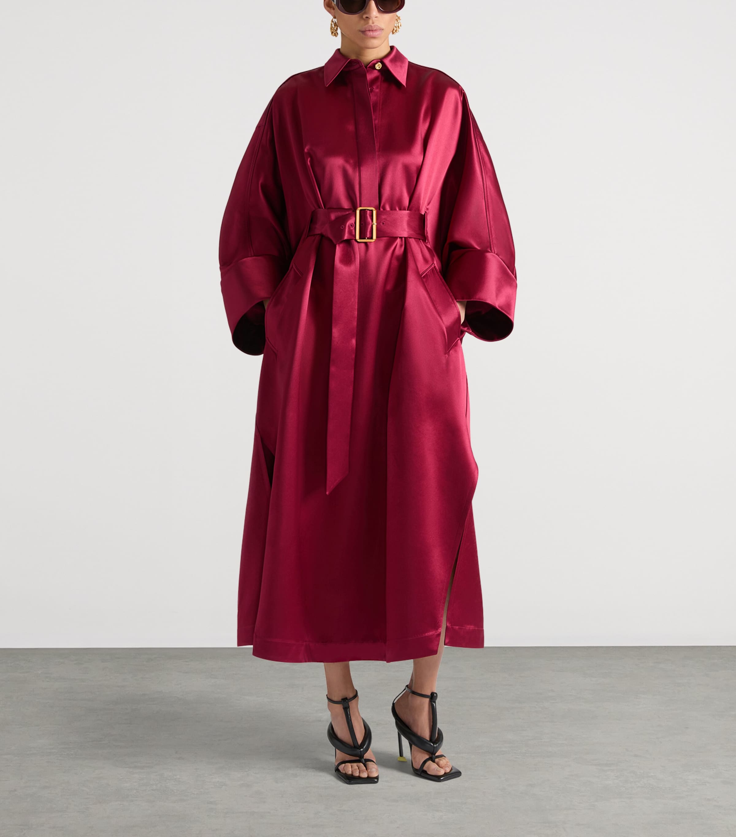 Givenchy Womens Satin Kaftan Red Cherry Image 2