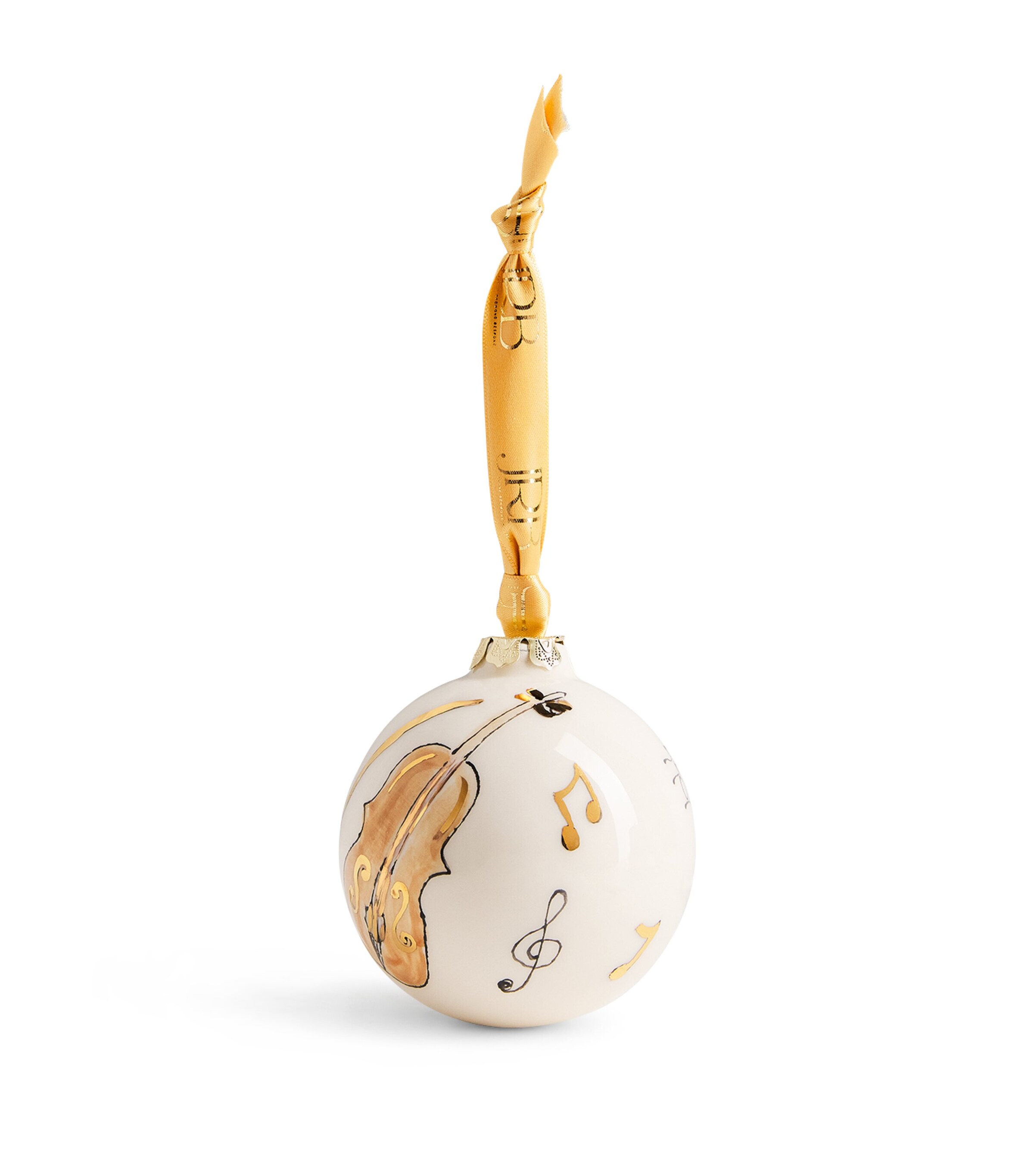 Jayne Redmond Ceramic Violin Bauble Brown Image 1