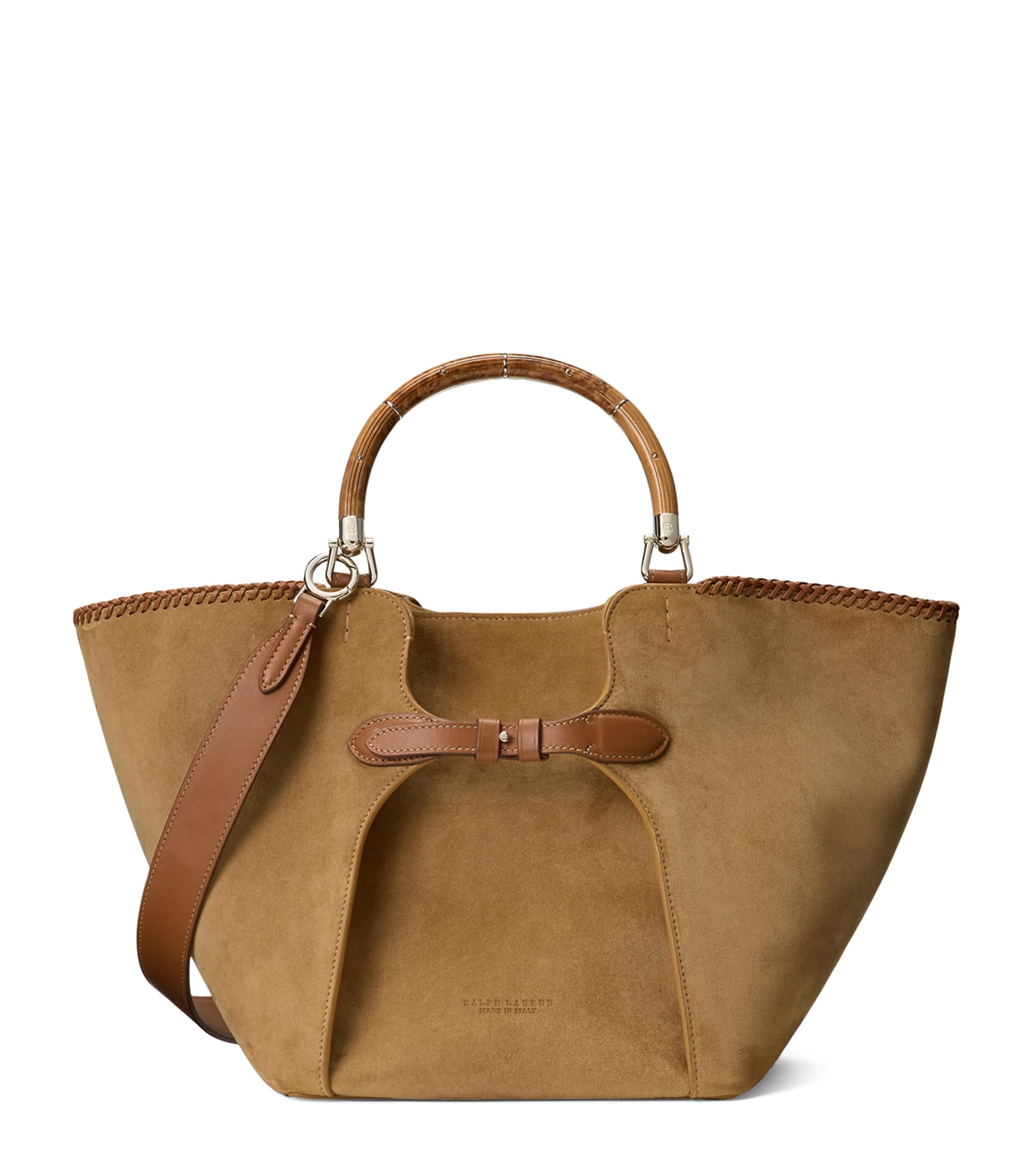 Ralph Lauren Suede The Ralph Tote Bag In Sand