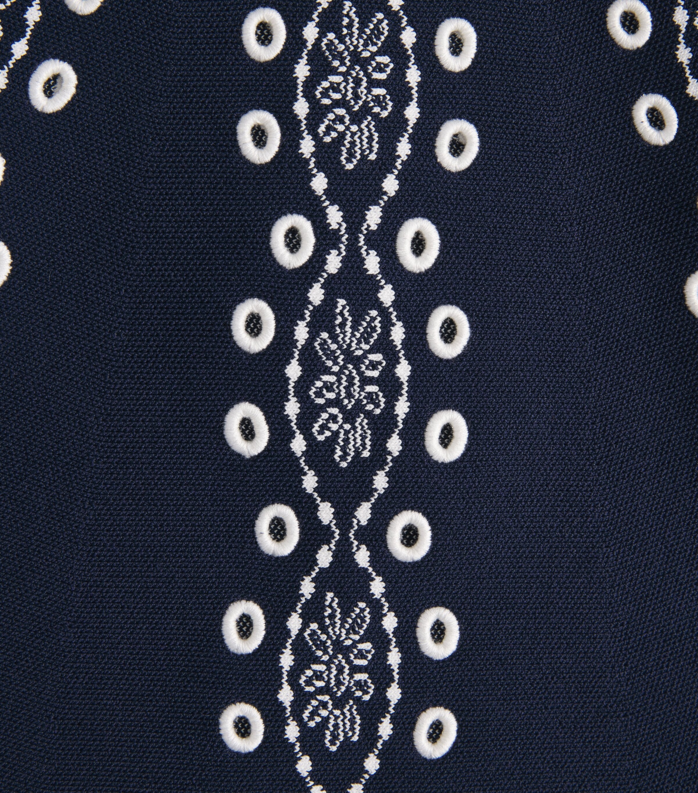 Sandro Paris Womens Knitted Embroidered Mini Dress Navy Blue Image 6
