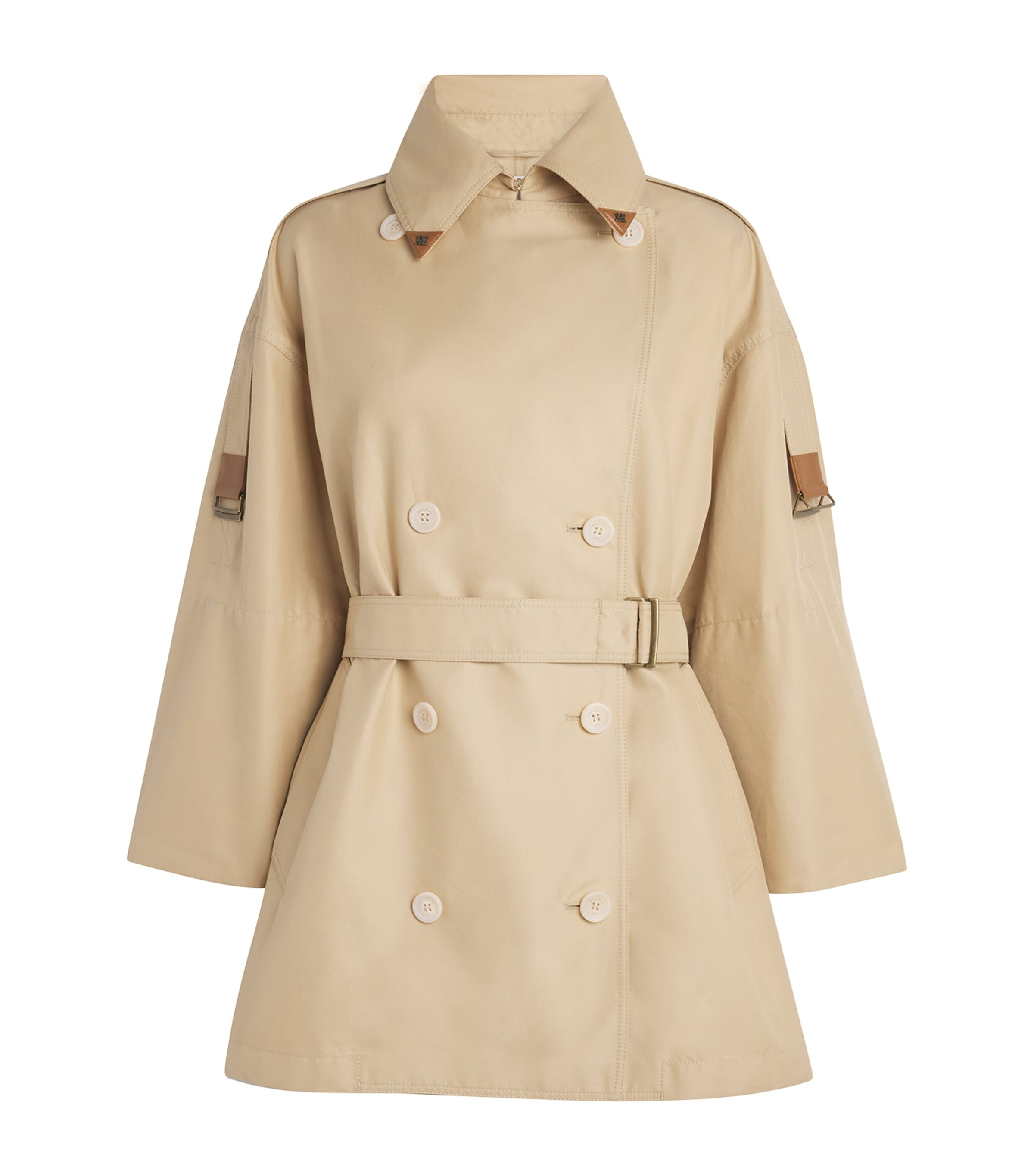 Max Mara Double-breasted Trench Coat In Beige