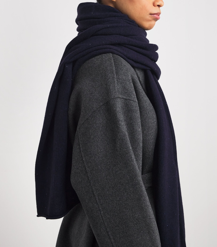 Cashmere Crystal-Embellished Scarf MIDNIGHT/DARK I Image 2