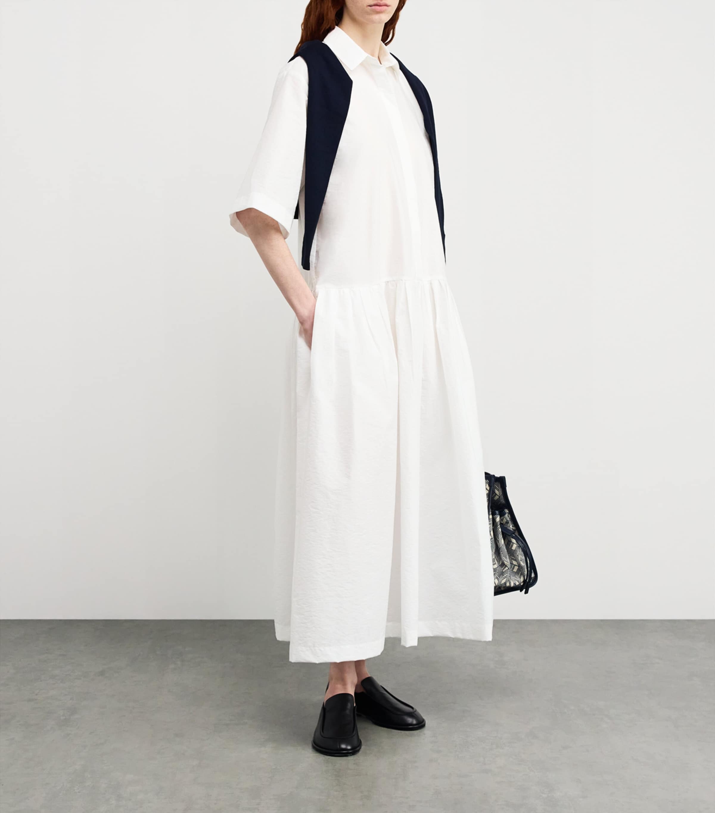 ワンピース FABIANA FILIPPI VISCOSE MIDI DRESS Stretch viscose and linen dress, steel for Women | Fabiana