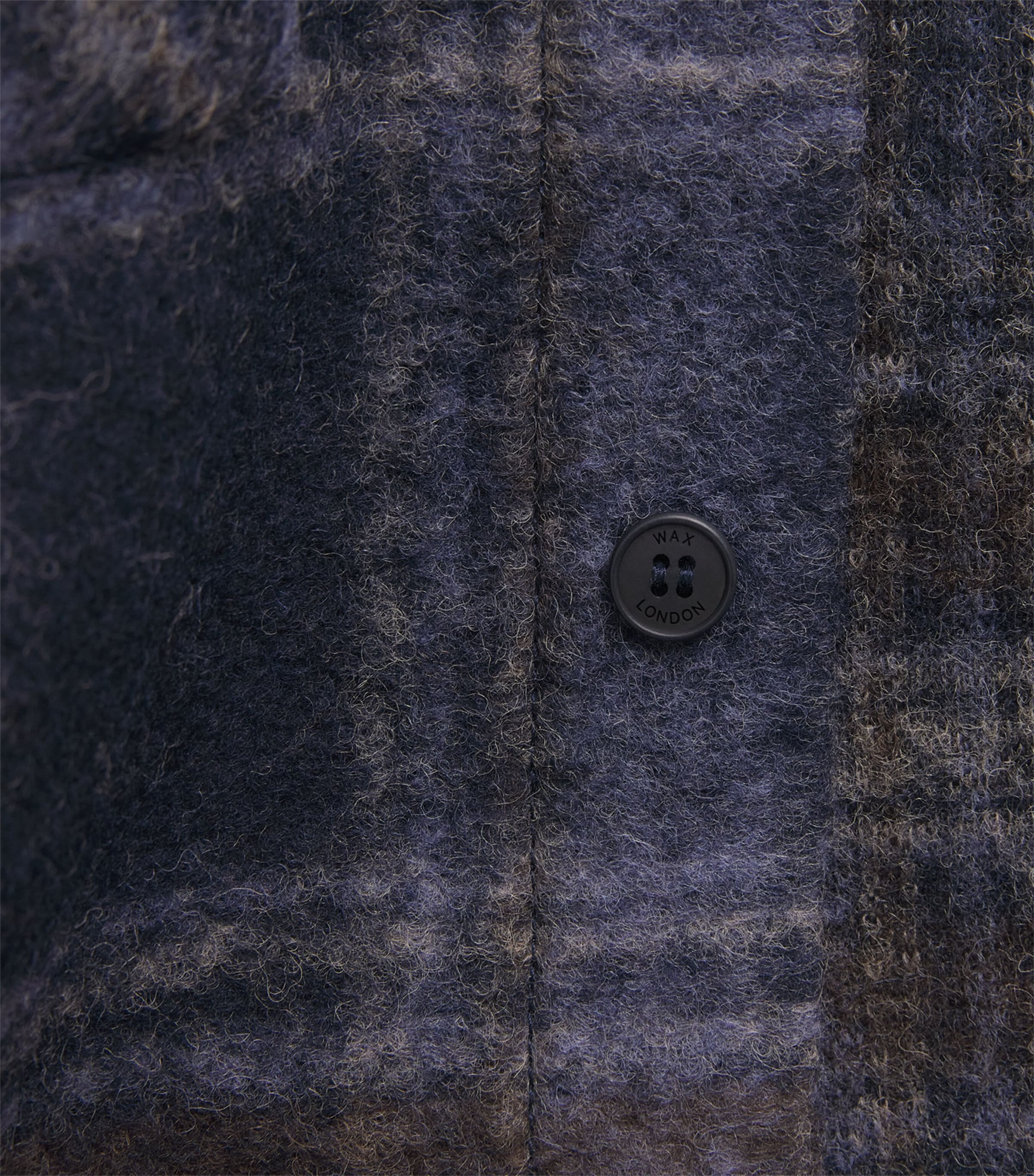 Wool-Blend Check Whiting Overshirt NAVY Image 5