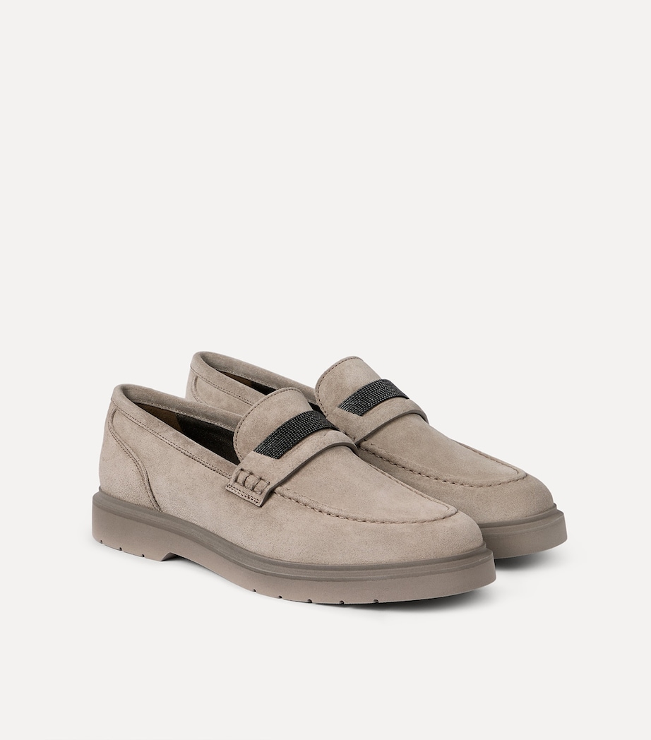 Brunello Cucinelli Suede Monili Penny Loafers Image 3