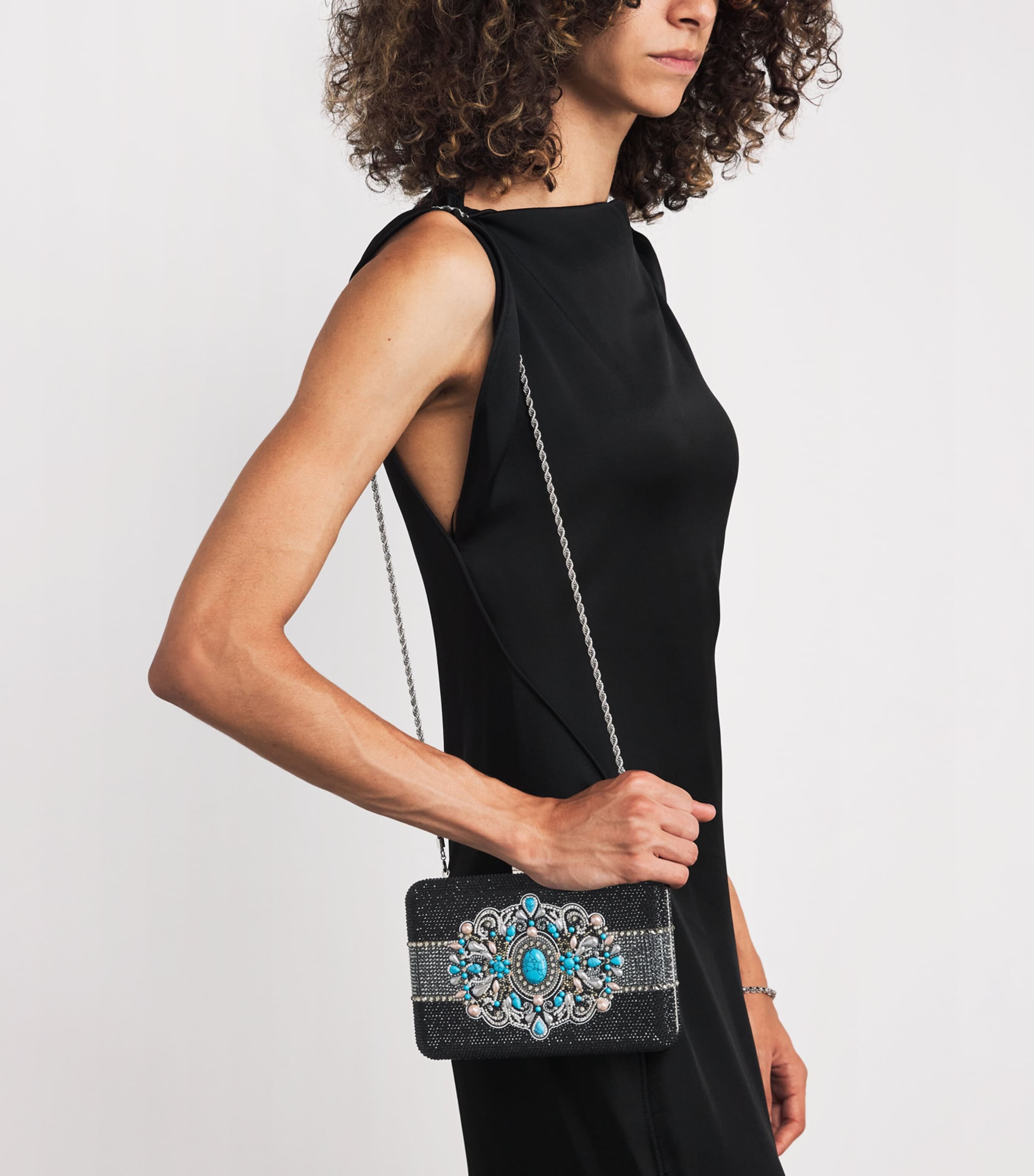 Slim Embellished Dixie Clutch Bag SJTMT JET MULTI Image 2