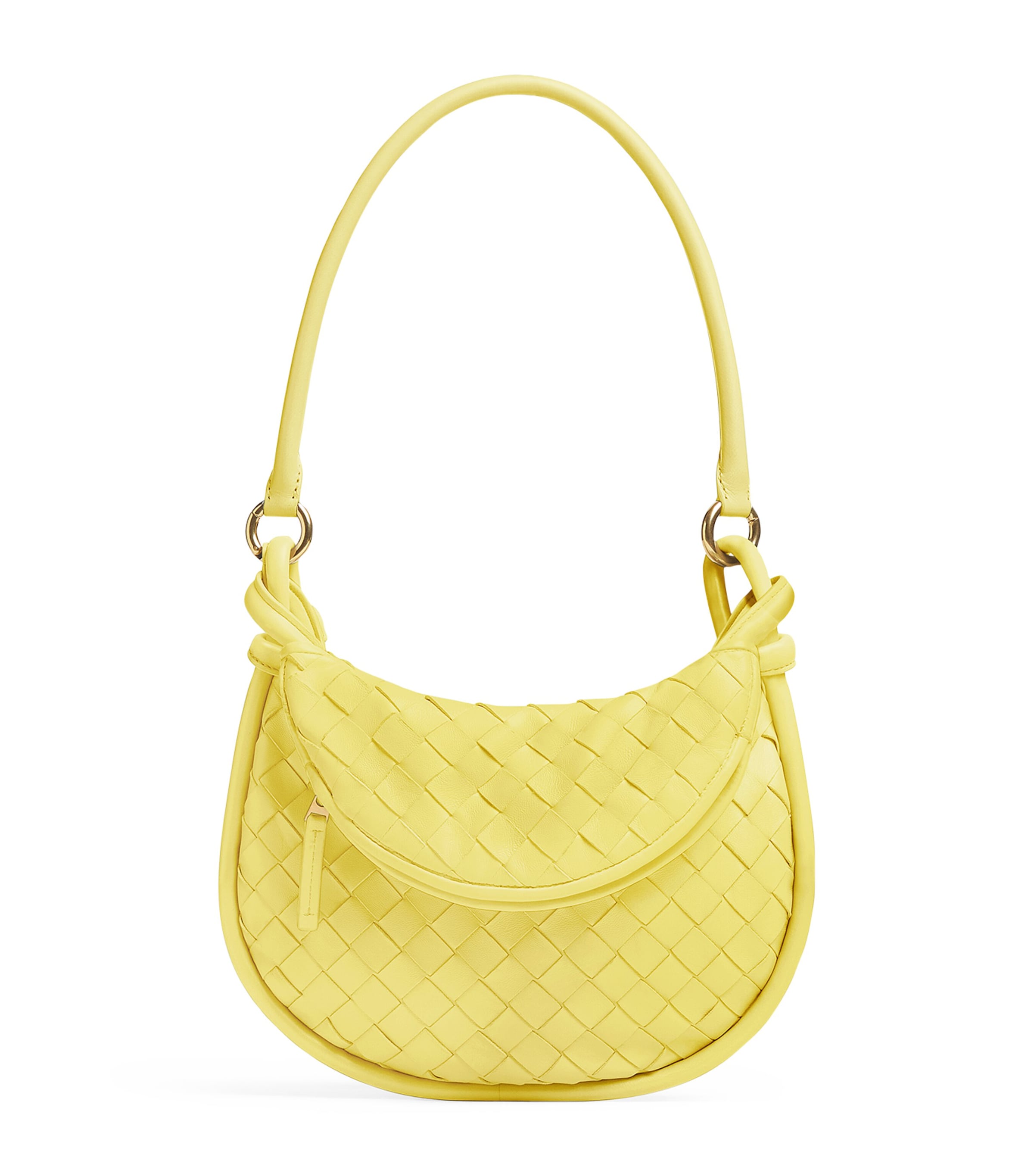 Shop Bottega Veneta Small Leather Gemelli Shoulder Bag In Yellow