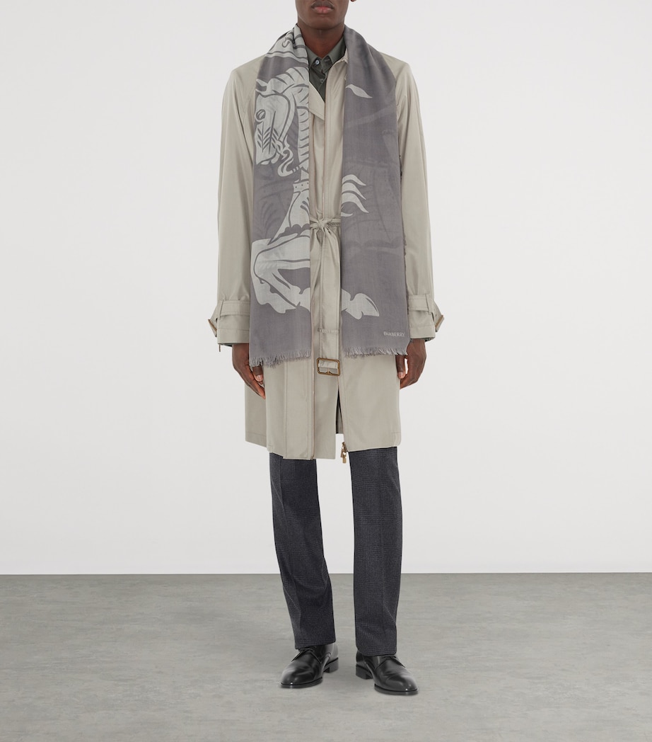 Wool Wide EKD Scarf MIST BLUE Image 4