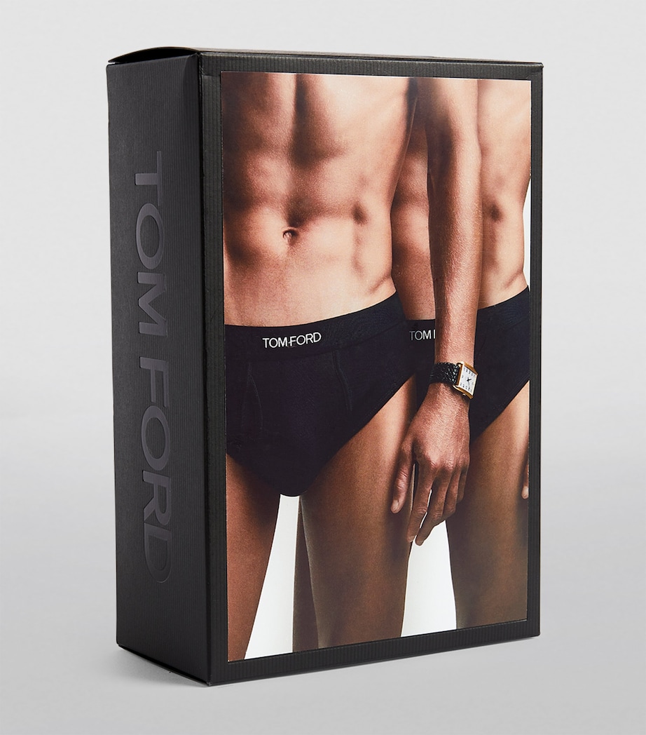 Stretch-Cotton Logo Briefs (Pack of 2) 002 - BLACK Image 6
