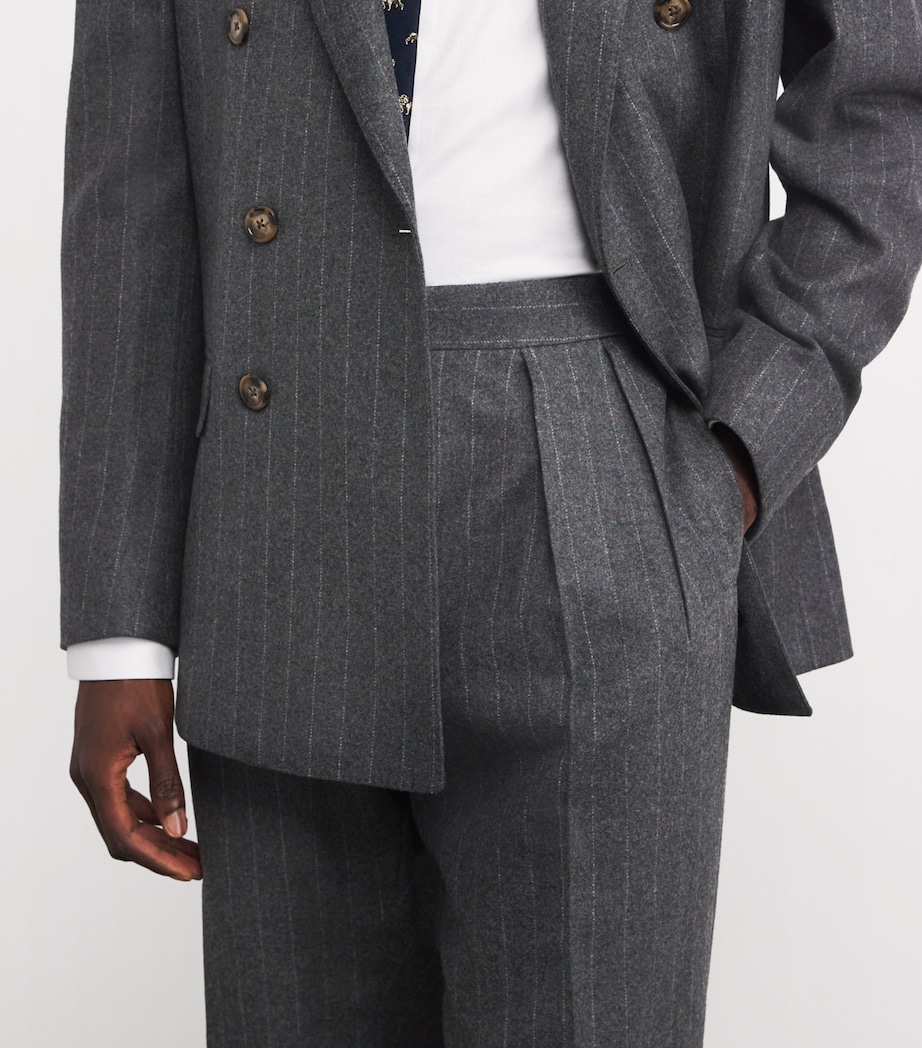 Wool Chalk-Stripe 2-Piece Suit GREY Image 6
