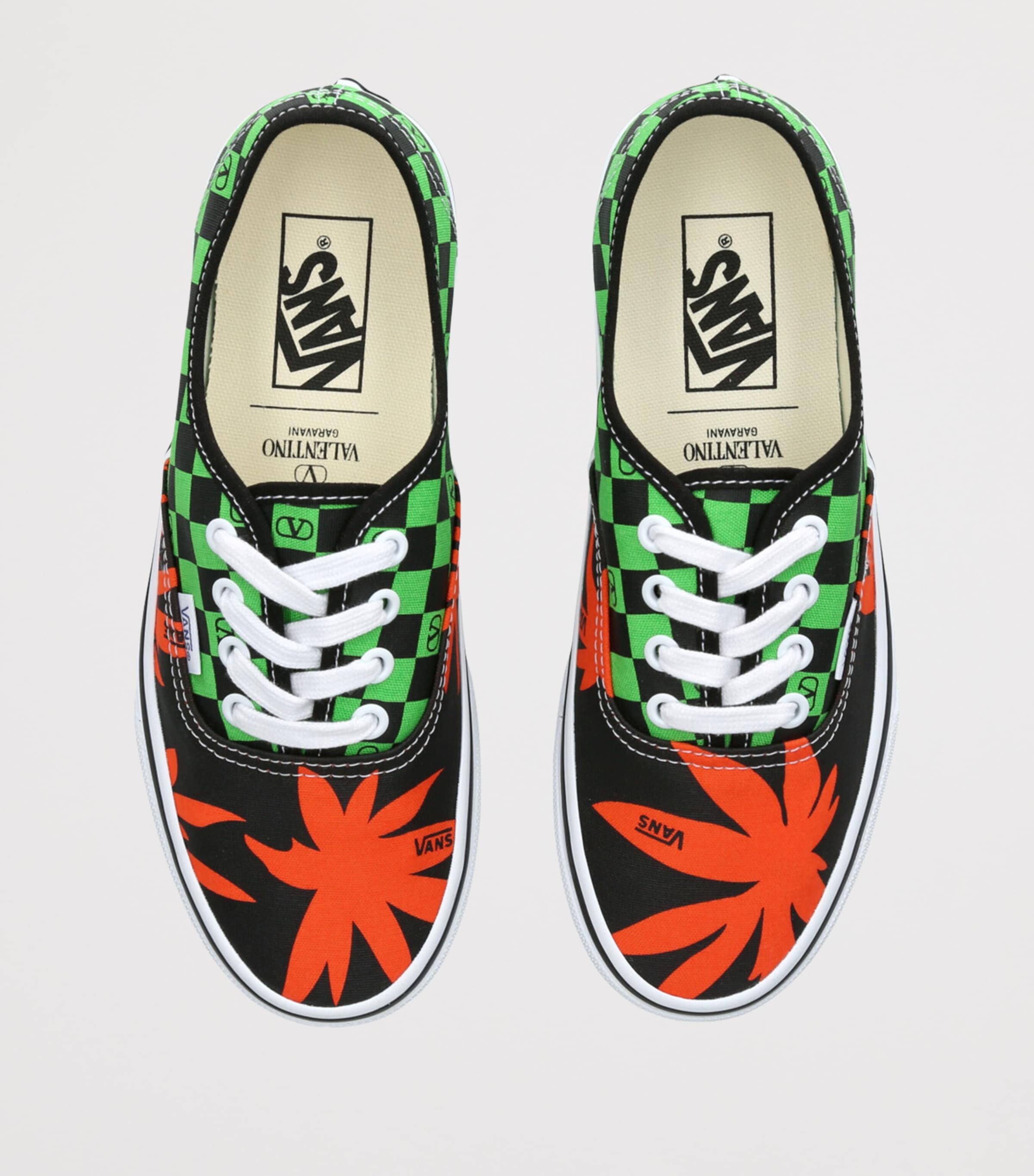 Valentino Garavani Green x Vans Canvas Checkerboard and Palm Leaf