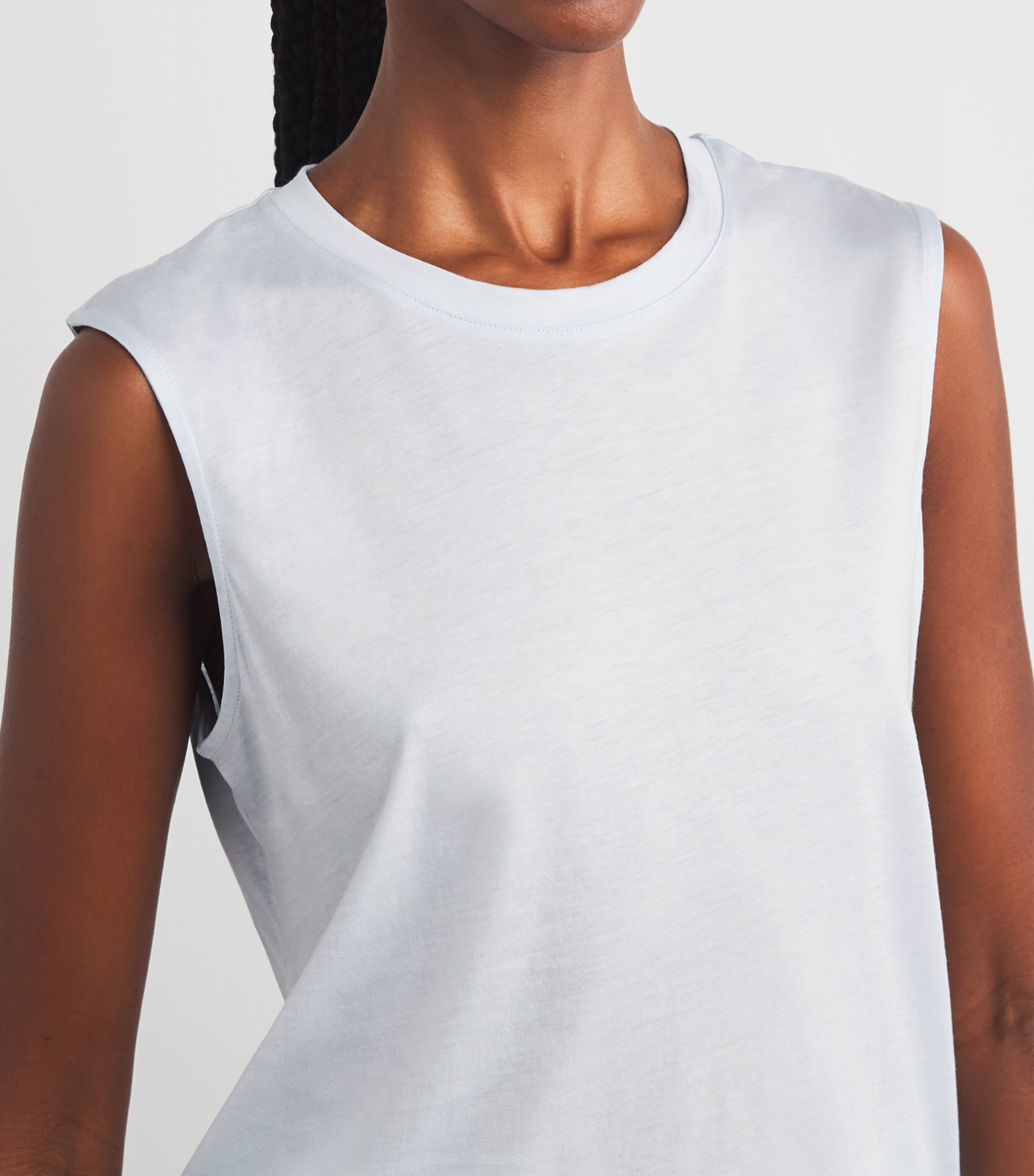 Cotton-Silk Tank Top OXFORD BLUE Image 6