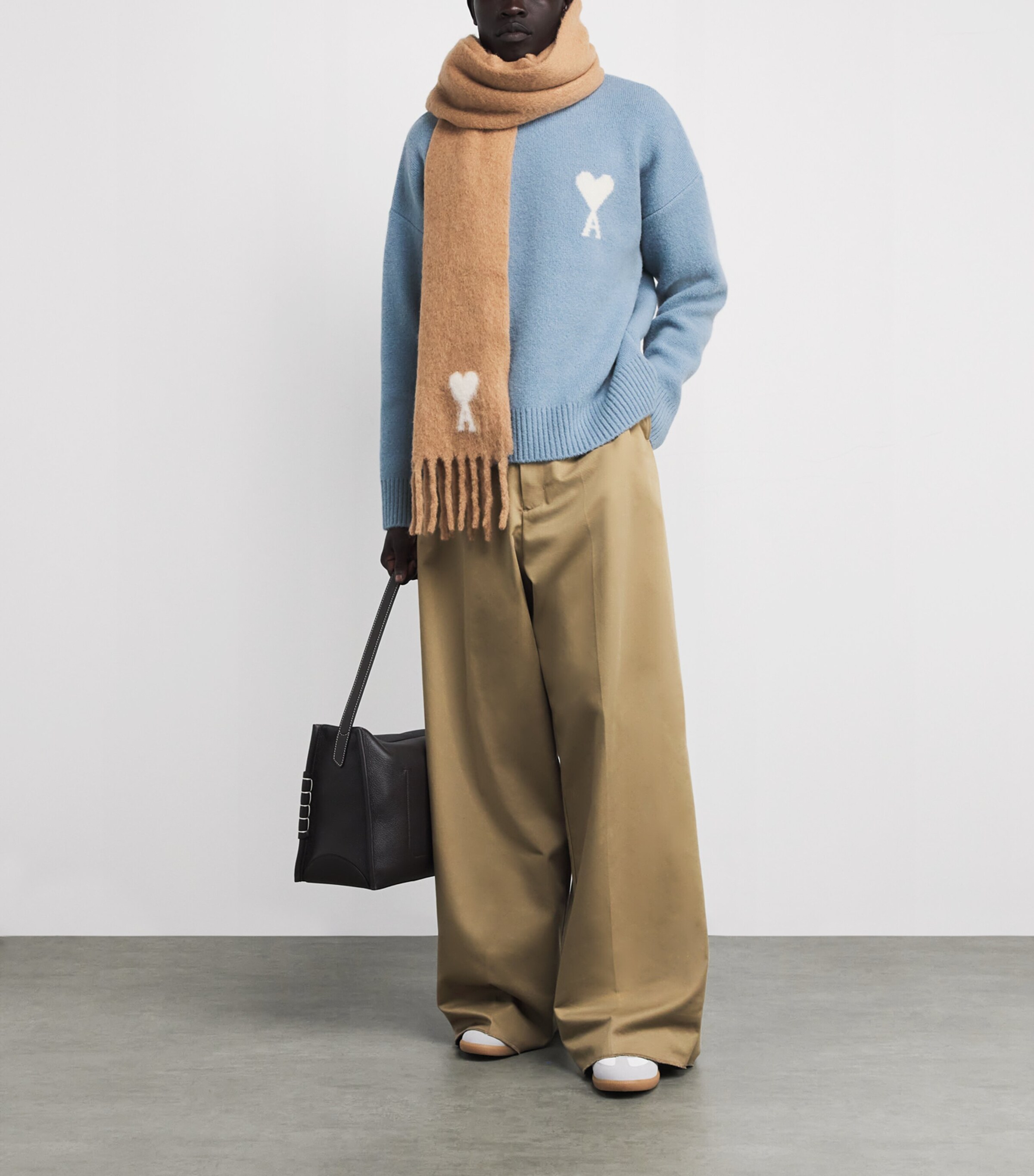 Alpaca-Blend Ami de Coeur Sweater 4509 - CIEL/ECRU Image 2