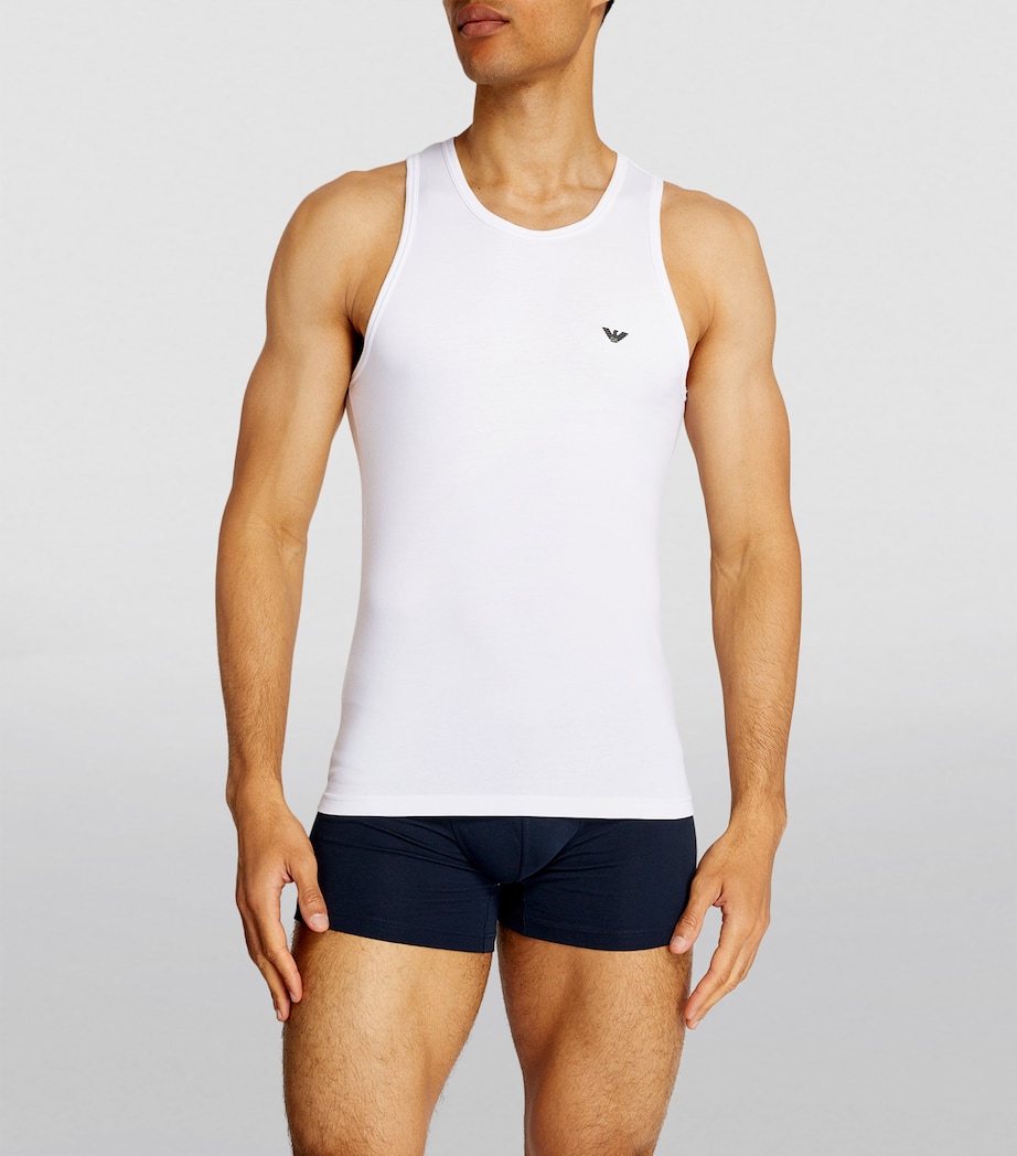 Stretch-Cotton Logo Tank Top 00010 WHITE Image 2