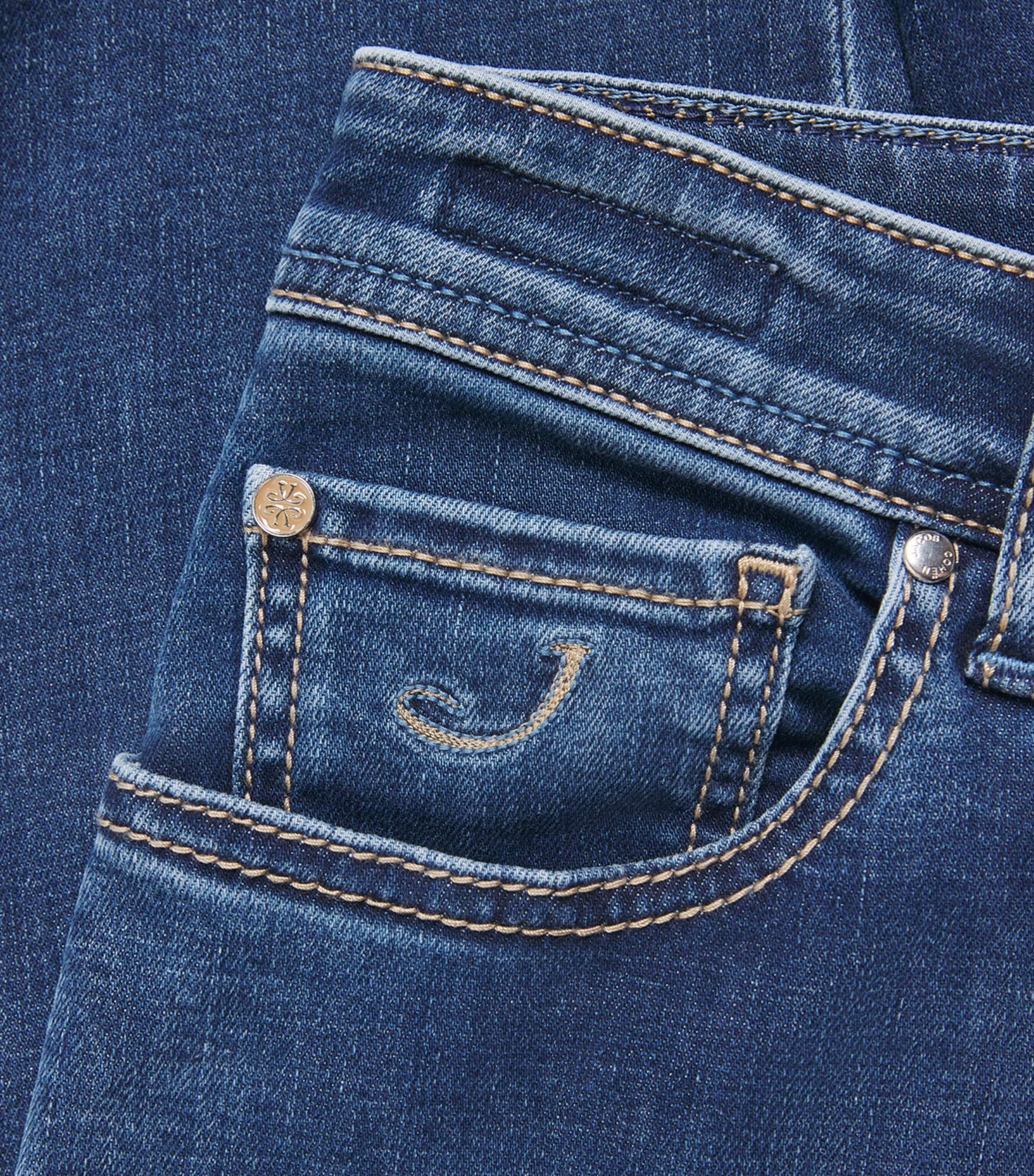 Jacob Cohën Mens Pony Hair-Patch Bard Tapered Jeans Light Blue Image 6