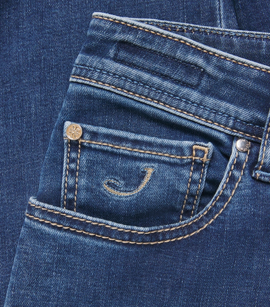 Jacob Cohën Mens Pony Hair-Patch Bard Tapered Jeans Light Blue Image 6