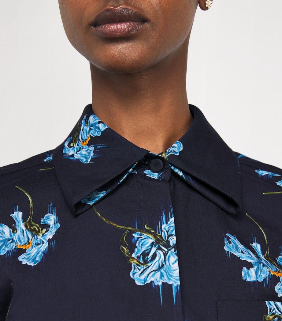 Cotton Floral Rubie Midi Dress BLUE FLOWERS NAVY Image 6