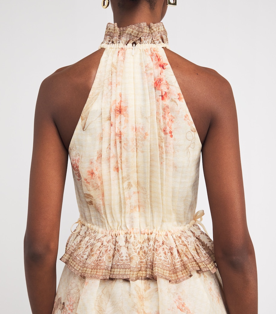 zimmermann halter neck dress Zimmermann - Primrose Halter Collared Dress Wayfarer Embroidered High Neck Dress