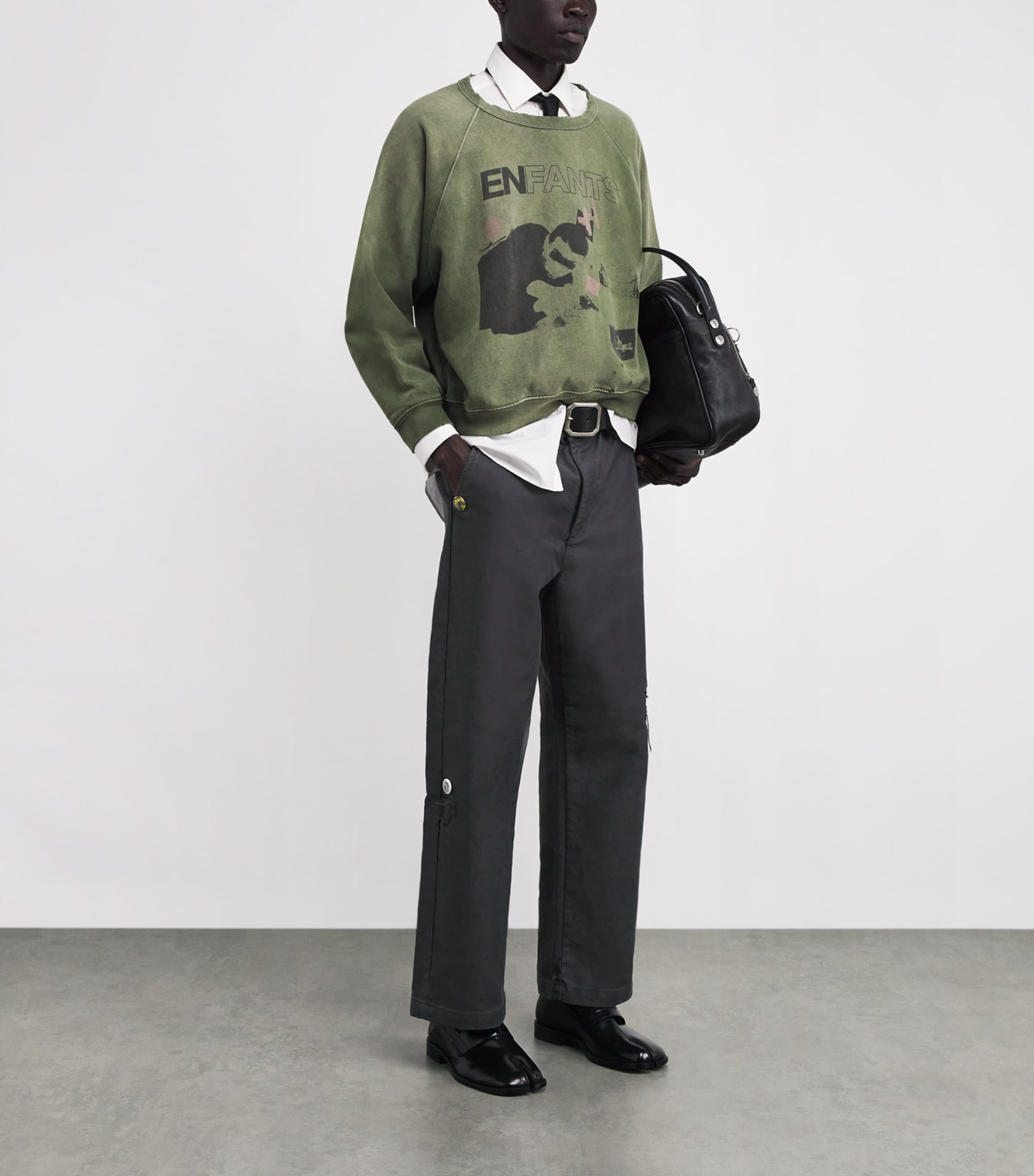 Cotton Swiss Auto Dicky Trousers VINTAGE CHARCOAL Image 2