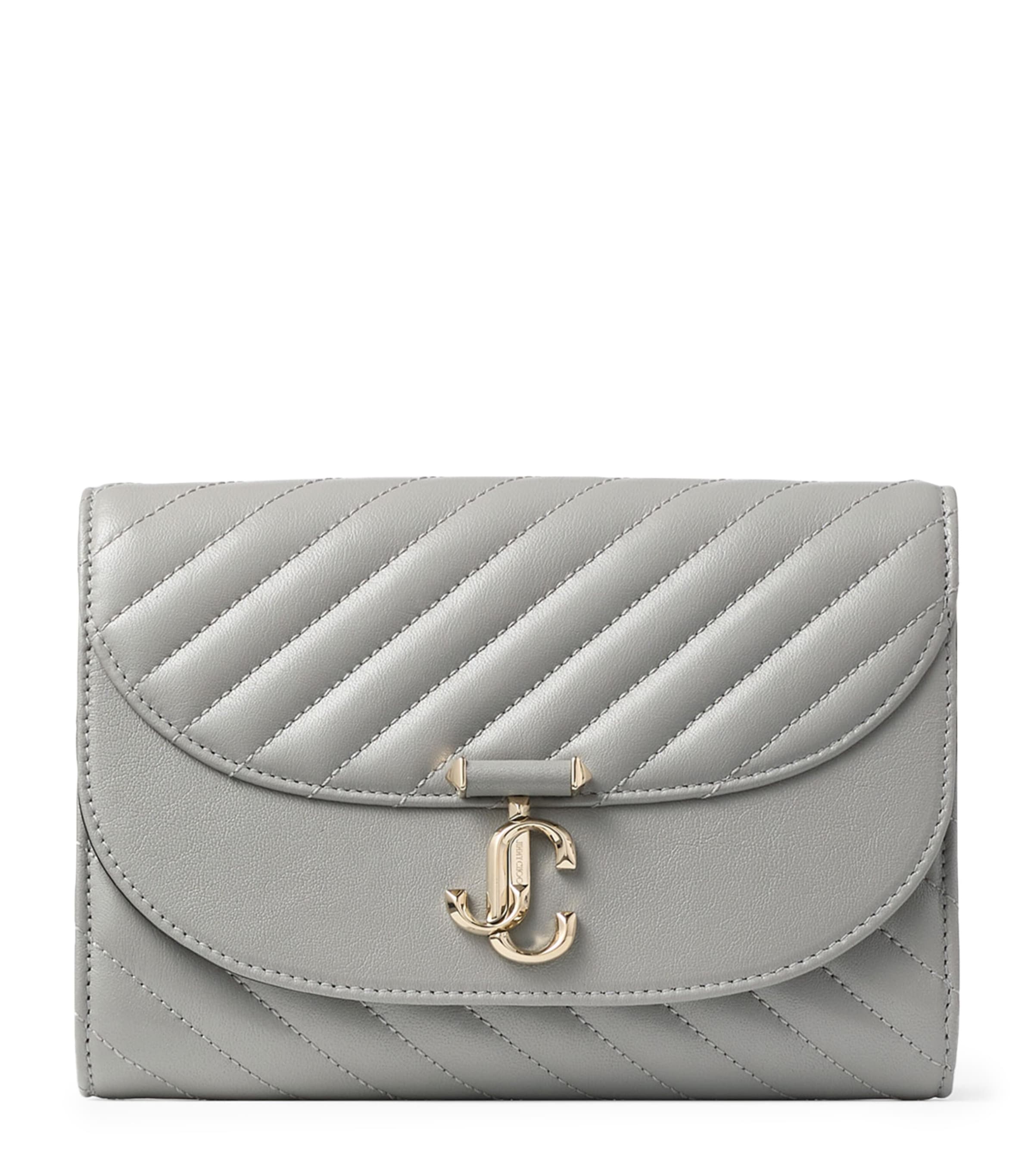 Leather Curve Clutch Bag DOVE/SHINY GOLD Image 1