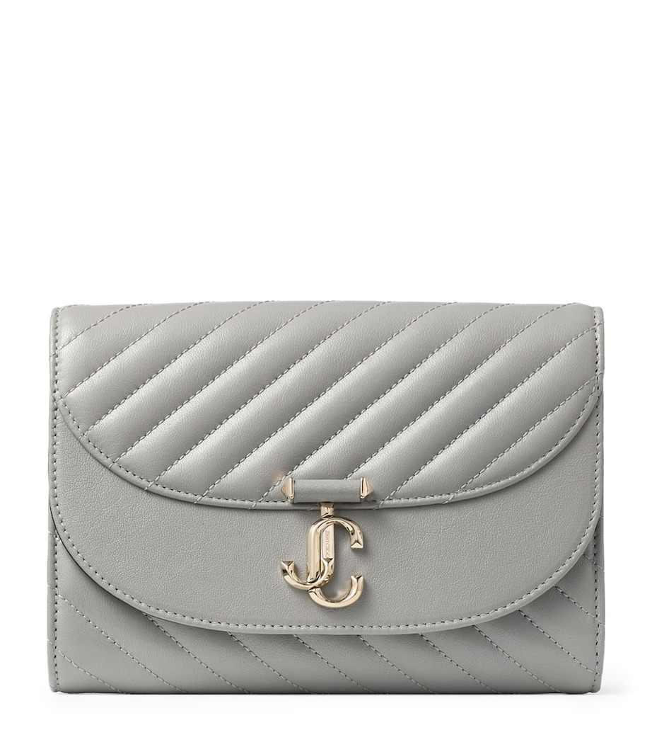 Leather Curve Clutch Bag DOVE/SHINY GOLD Image 1