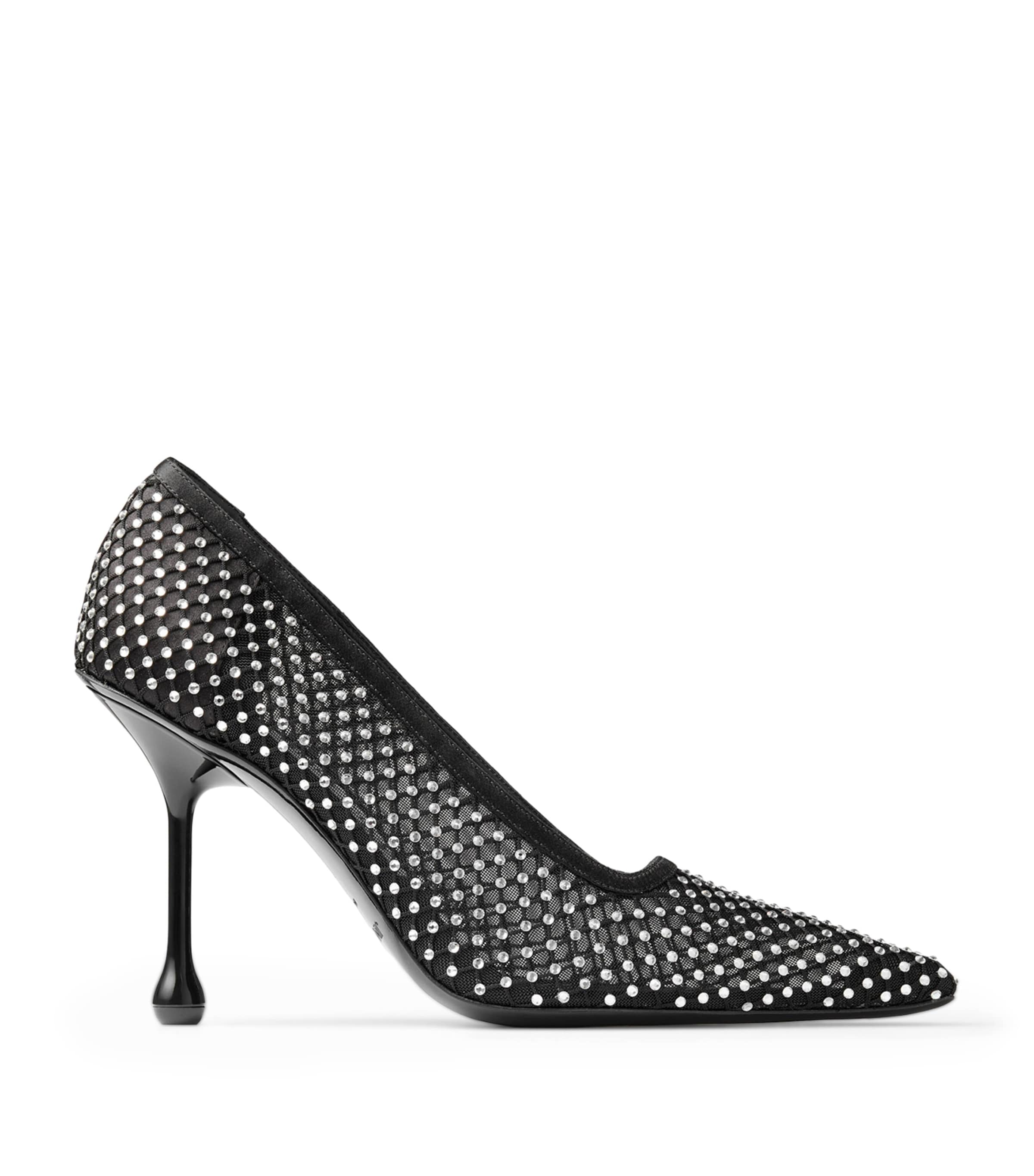 Shop Jimmy Choo Ixia 95 Mesh Crystal-embellished Pumps