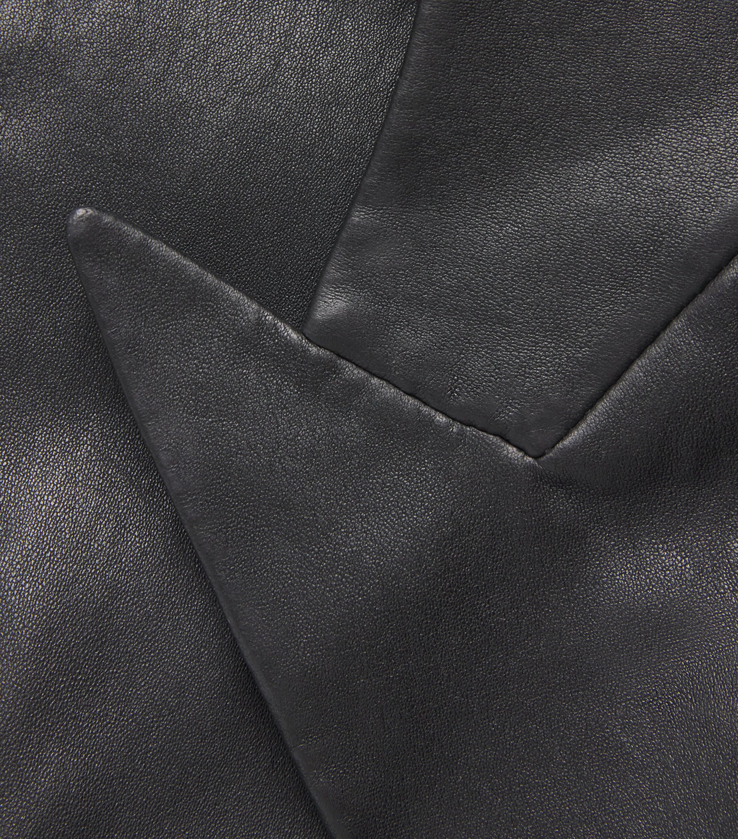 FRAME Womens Leather The Peak Lapel Blazer Black Image 6