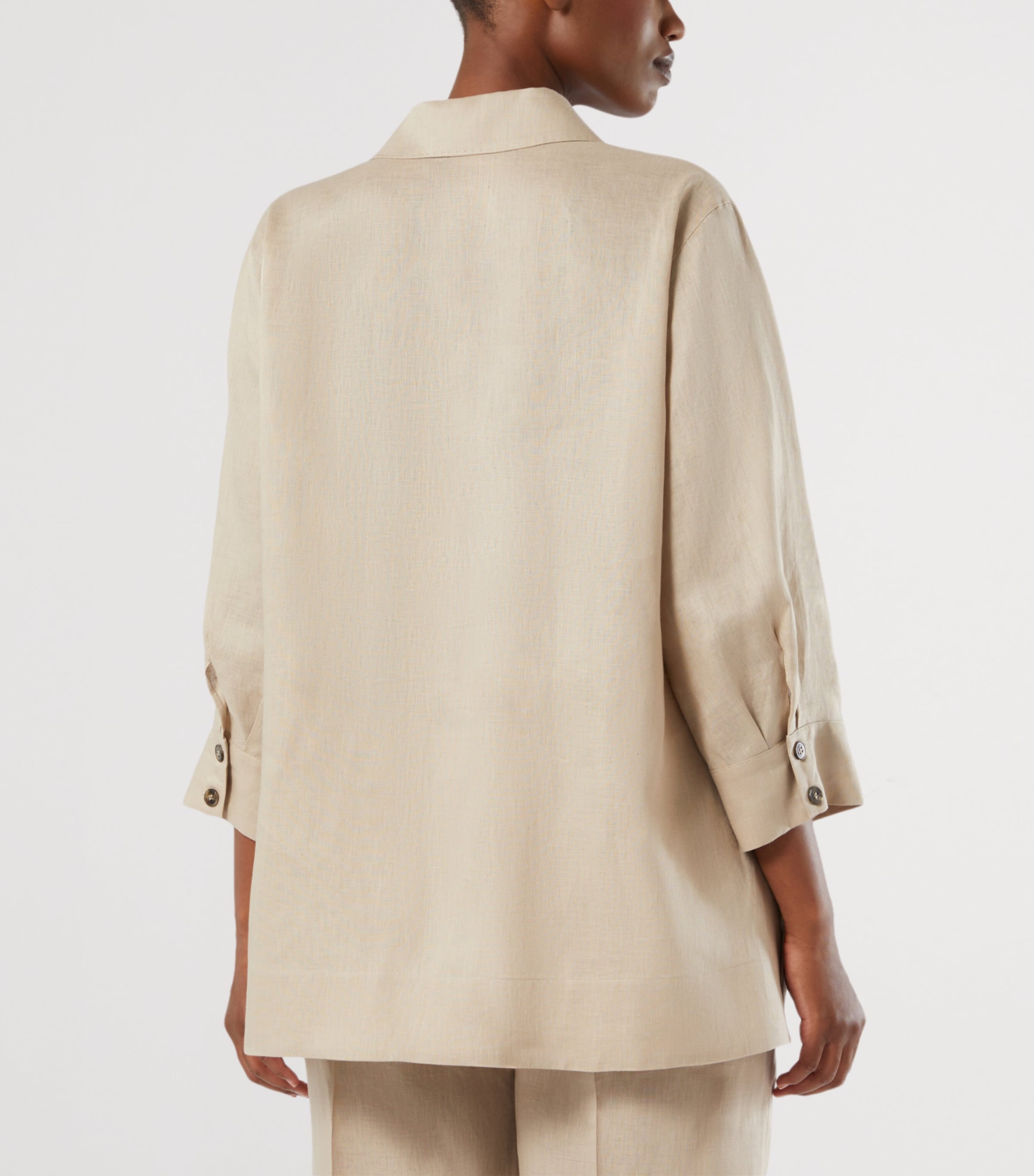 Marina Rinaldi Womens Linen Tunic Beige Image 4