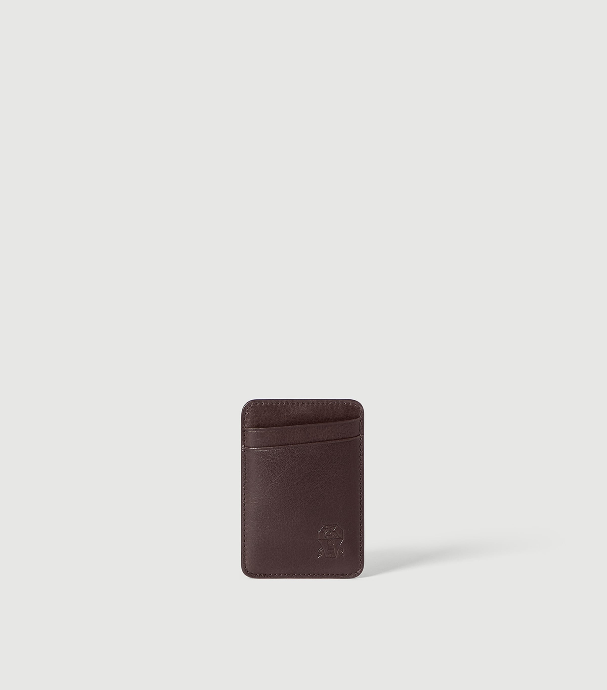 Brunello Cucinelli Leather Card Holder Dark Brown Image 2