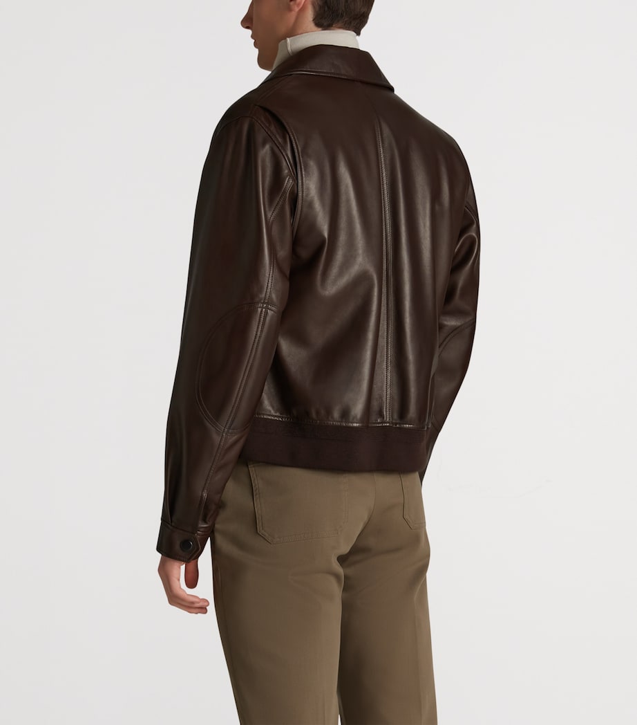Leather Flight Jacket 203COFFEE Image 4
