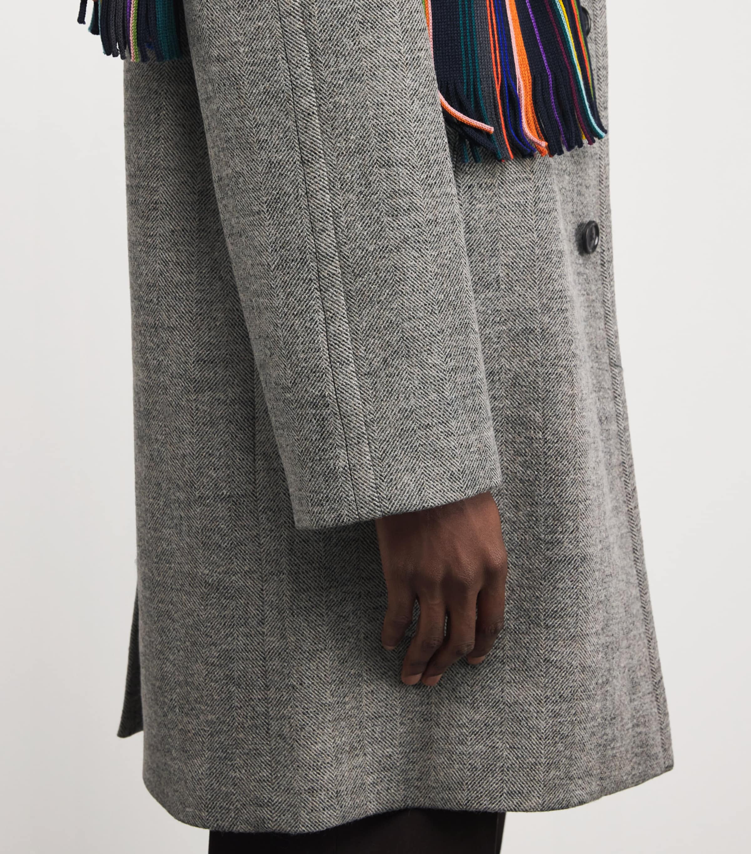 Wool-Cotton Overcoat 72_GREY MELANGE Image 6