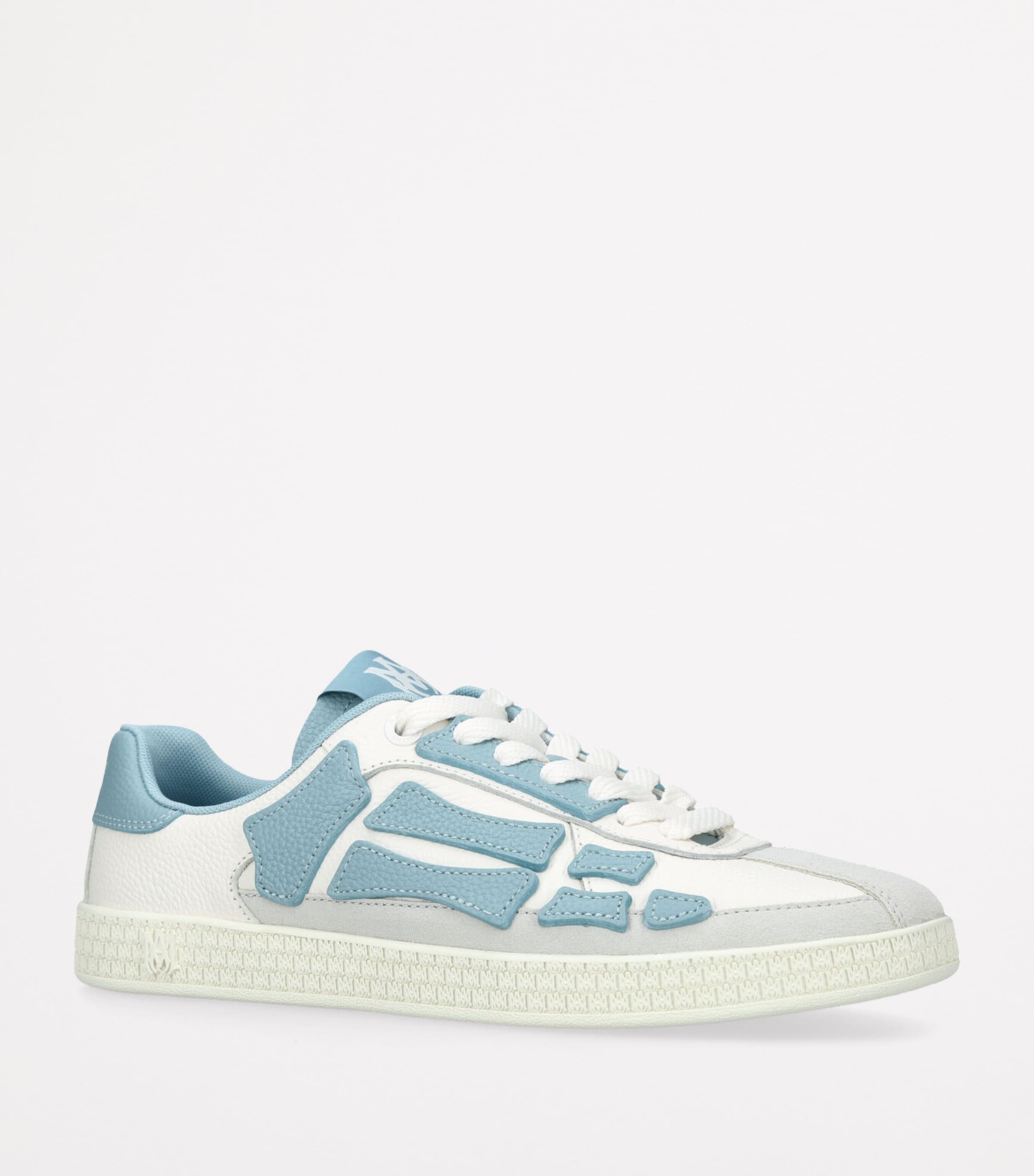 AMIRI Leather Pacific Bones Sneakers Pale Blue Image 3