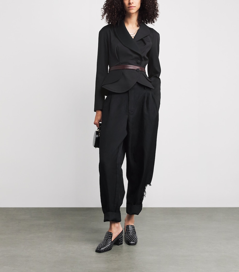 Wool Asymmetric Stormy Jacket BLACK Image 2