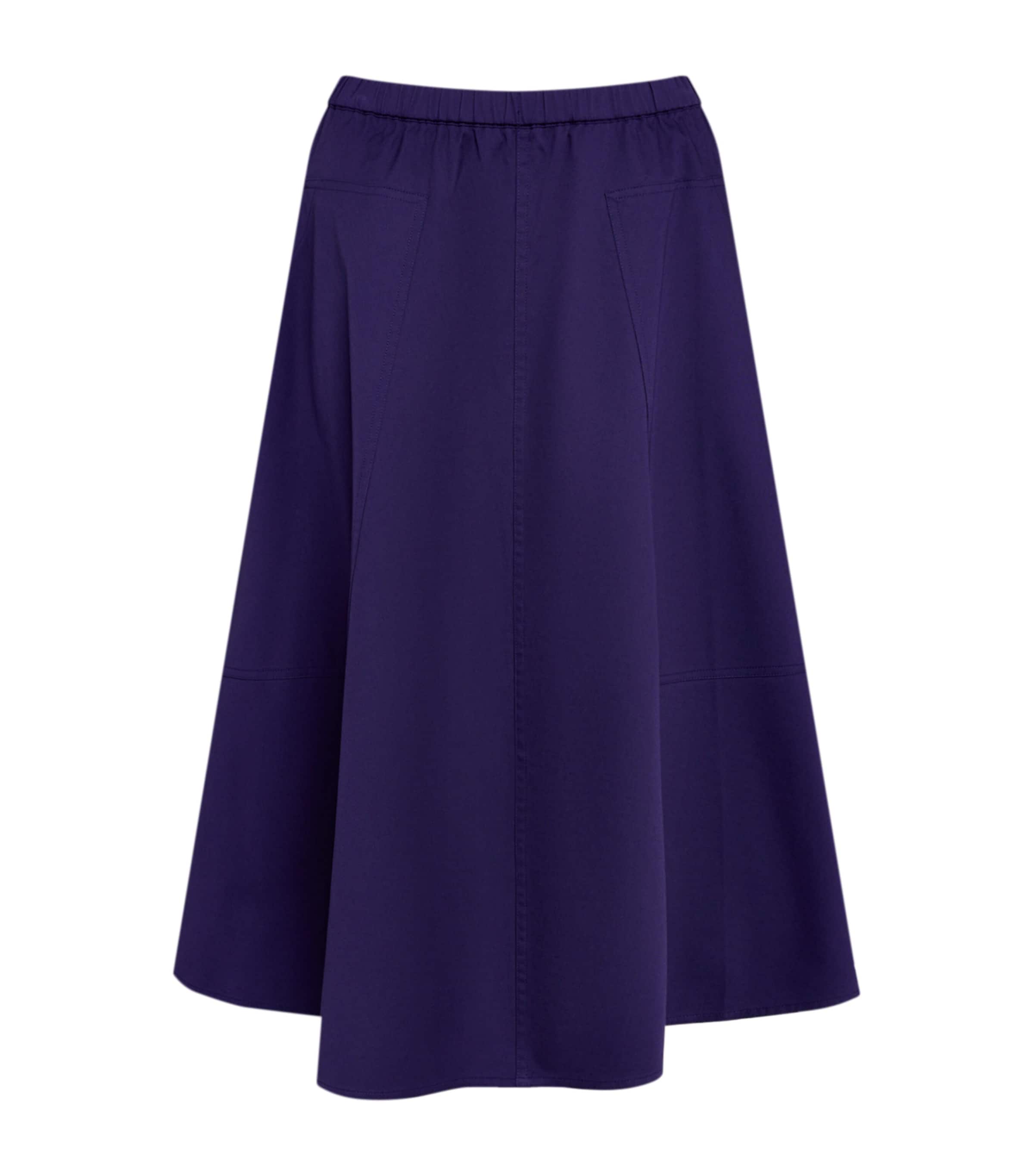 Vince Stretch Cotton Midi Skirt In Purple